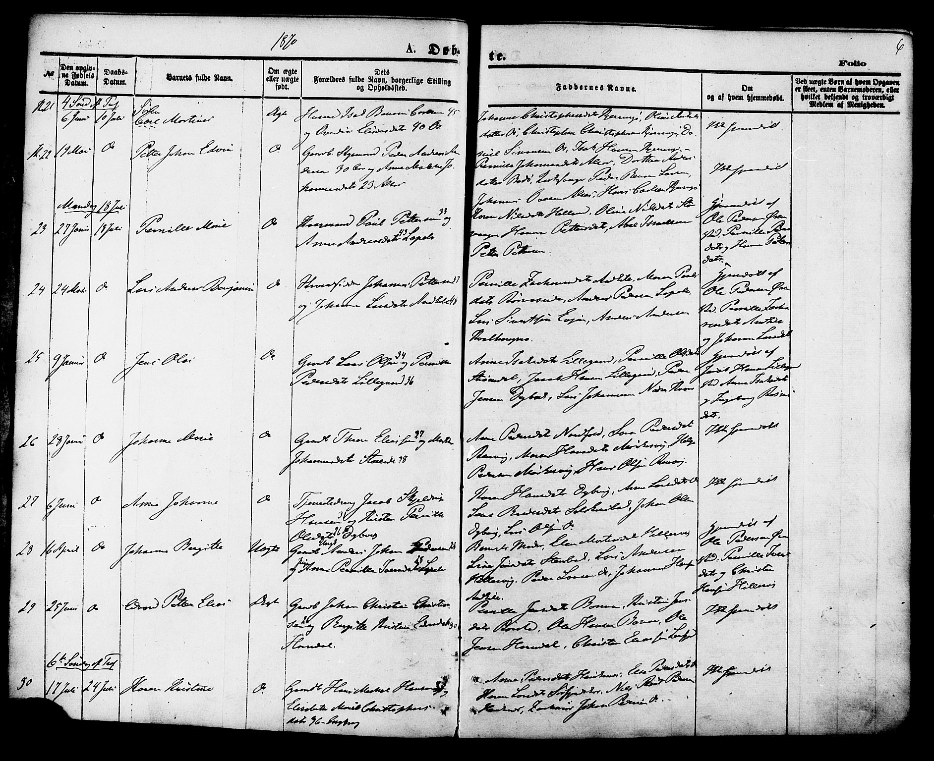 Ministerialprotokoller, klokkerbøker og fødselsregistre - Nordland, AV/SAT-A-1459/853/L0771: Parish register (official) no. 853A10, 1870-1881, p. 6