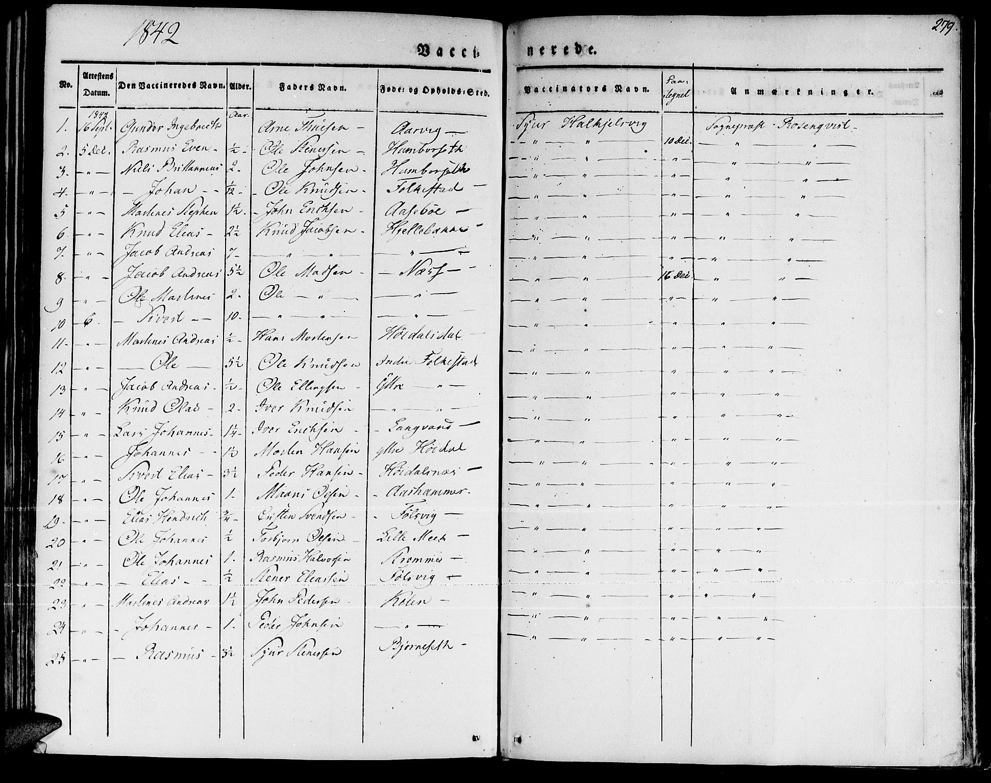 Ministerialprotokoller, klokkerbøker og fødselsregistre - Møre og Romsdal, AV/SAT-A-1454/511/L0139: Parish register (official) no. 511A06, 1831-1850, p. 279