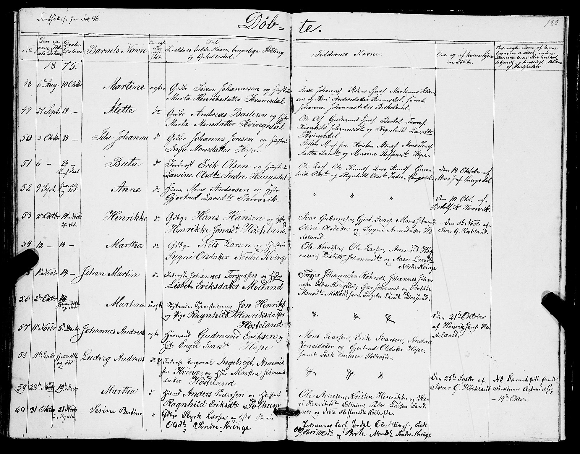Masfjorden sokneprestembete, AV/SAB-A-77001: Parish register (copy) no. A 1, 1851-1875, p. 180