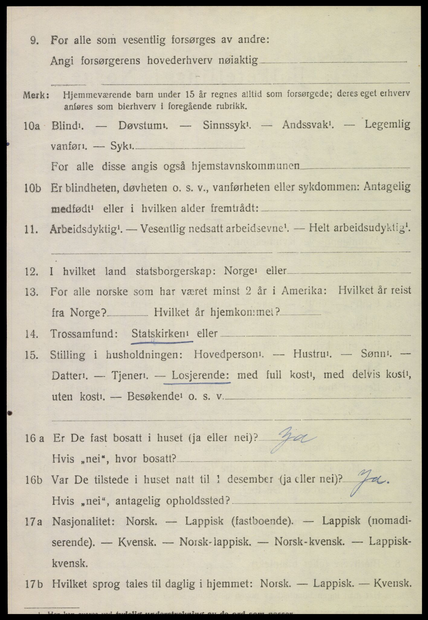 SAT, 1920 census for Stod, 1920, p. 1407