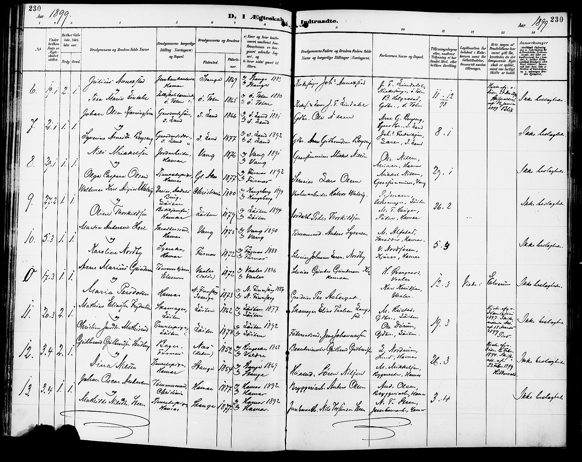 Vang prestekontor, Hedmark, SAH/PREST-008/H/Ha/Haa/L0017: Parish register (official) no. 17, 1890-1899, p. 230