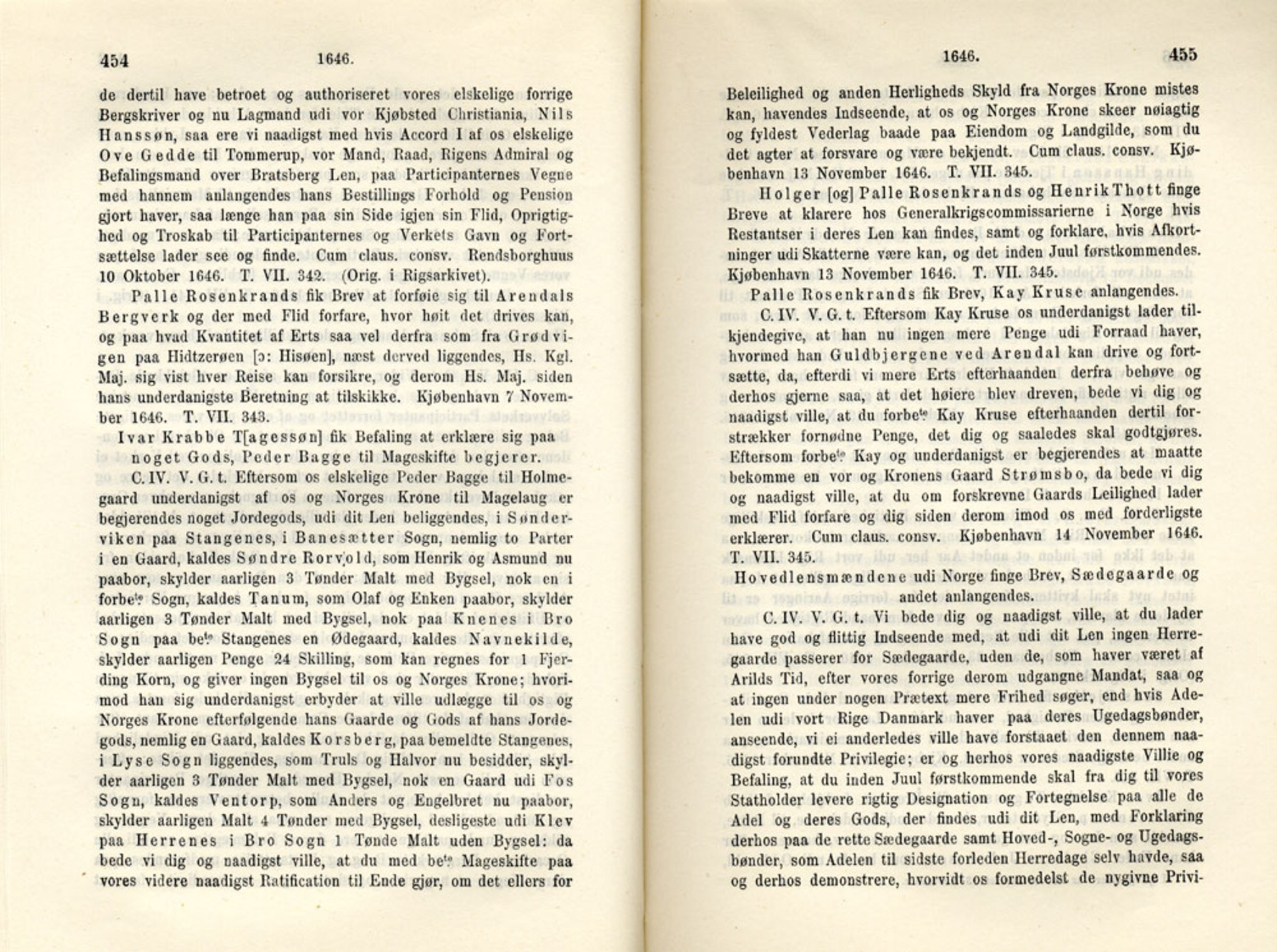 Publikasjoner utgitt av Det Norske Historiske Kildeskriftfond, PUBL/-/-/-: Norske Rigs-Registranter, bind 8, 1641-1648, p. 454-455