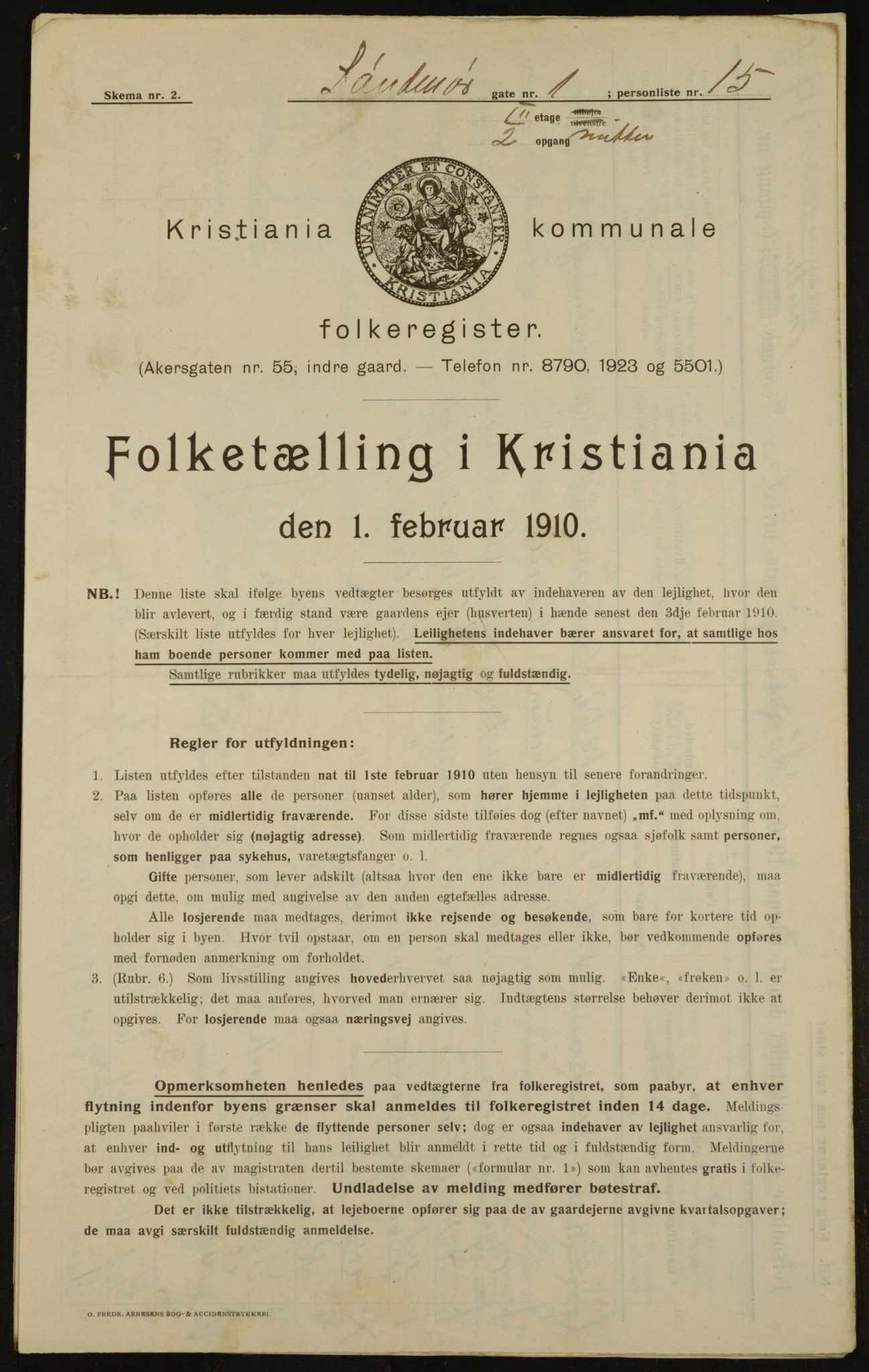 OBA, Municipal Census 1910 for Kristiania, 1910, p. 99311