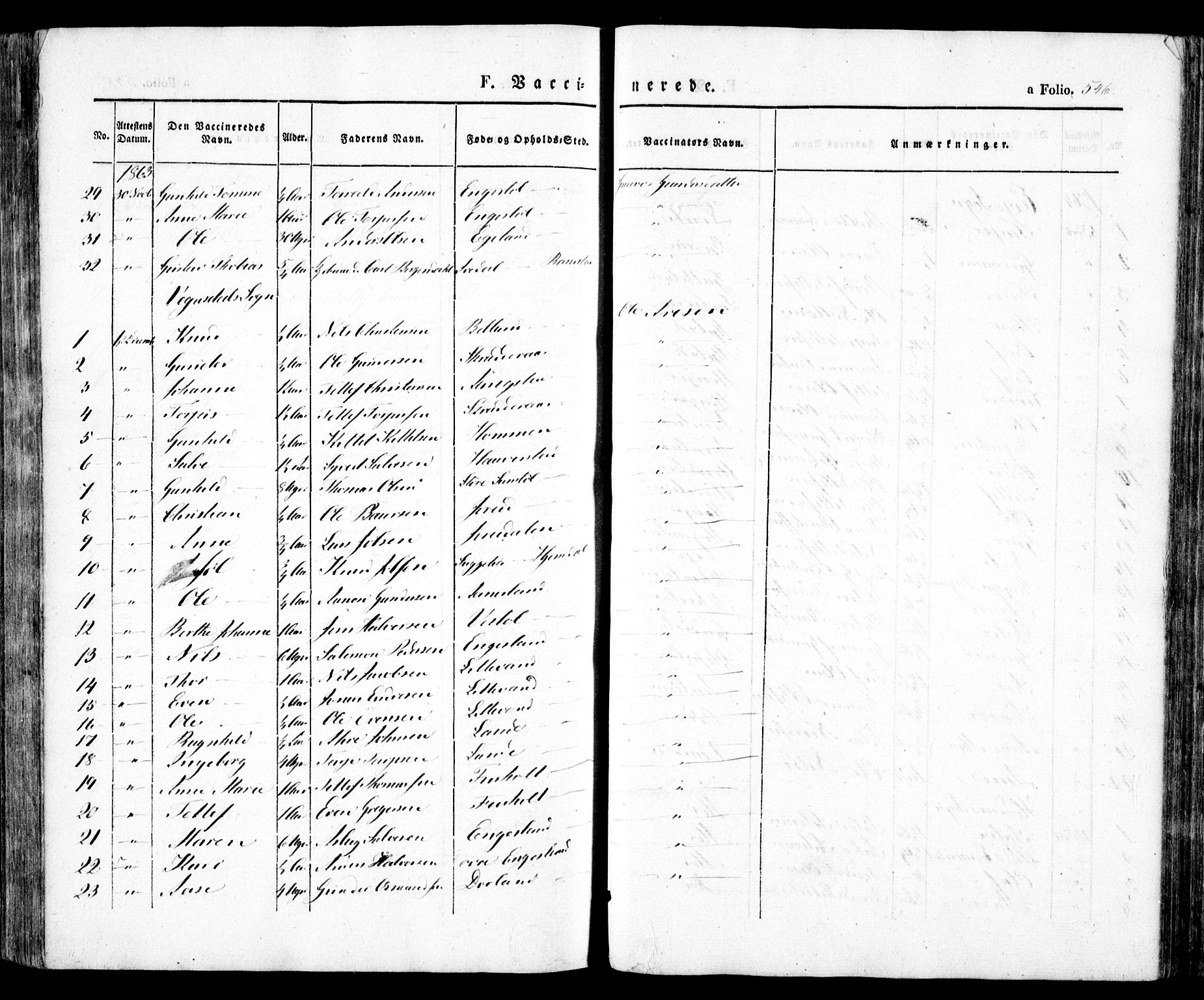 Evje sokneprestkontor, AV/SAK-1111-0008/F/Fa/Faa/L0005: Parish register (official) no. A 5, 1843-1865, p. 546