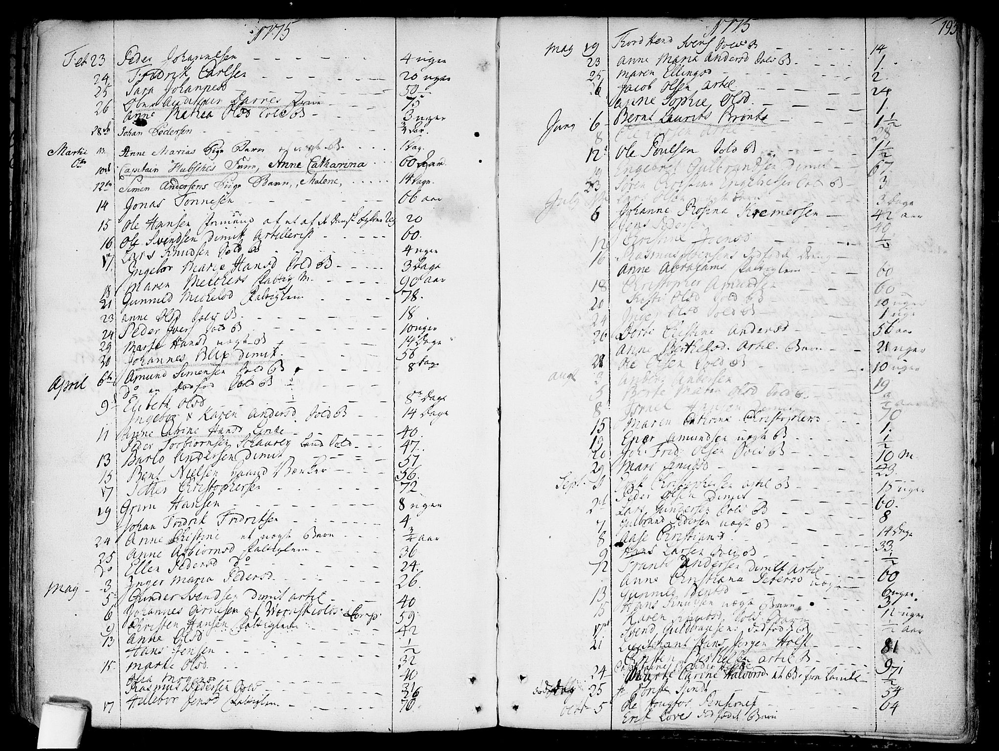 Garnisonsmenigheten Kirkebøker, SAO/A-10846/F/Fa/L0002: Parish register (official) no. 2, 1757-1776, p. 193