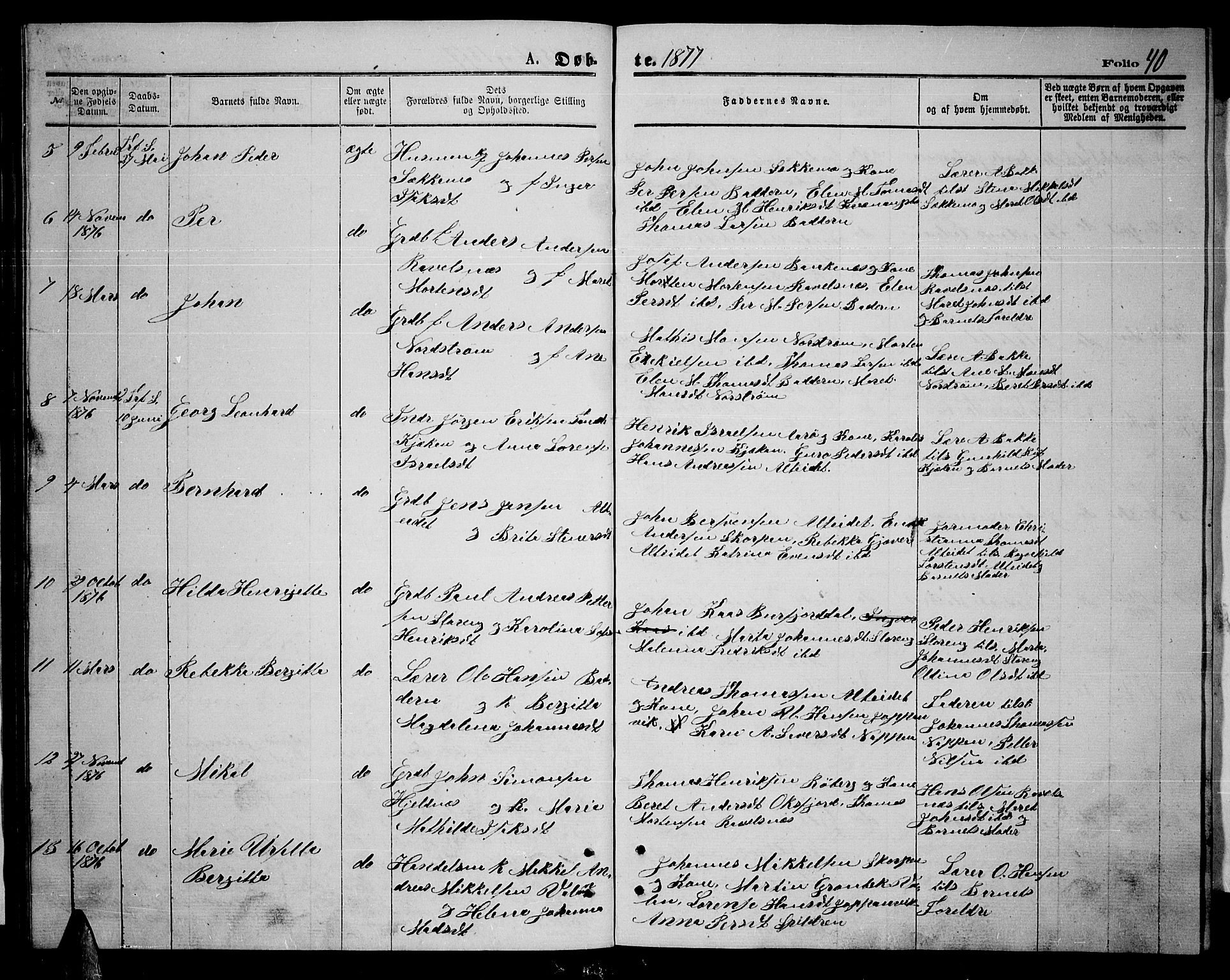 Skjervøy sokneprestkontor, SATØ/S-1300/H/Ha/Hab/L0014klokker: Parish register (copy) no. 14, 1871-1877, p. 40
