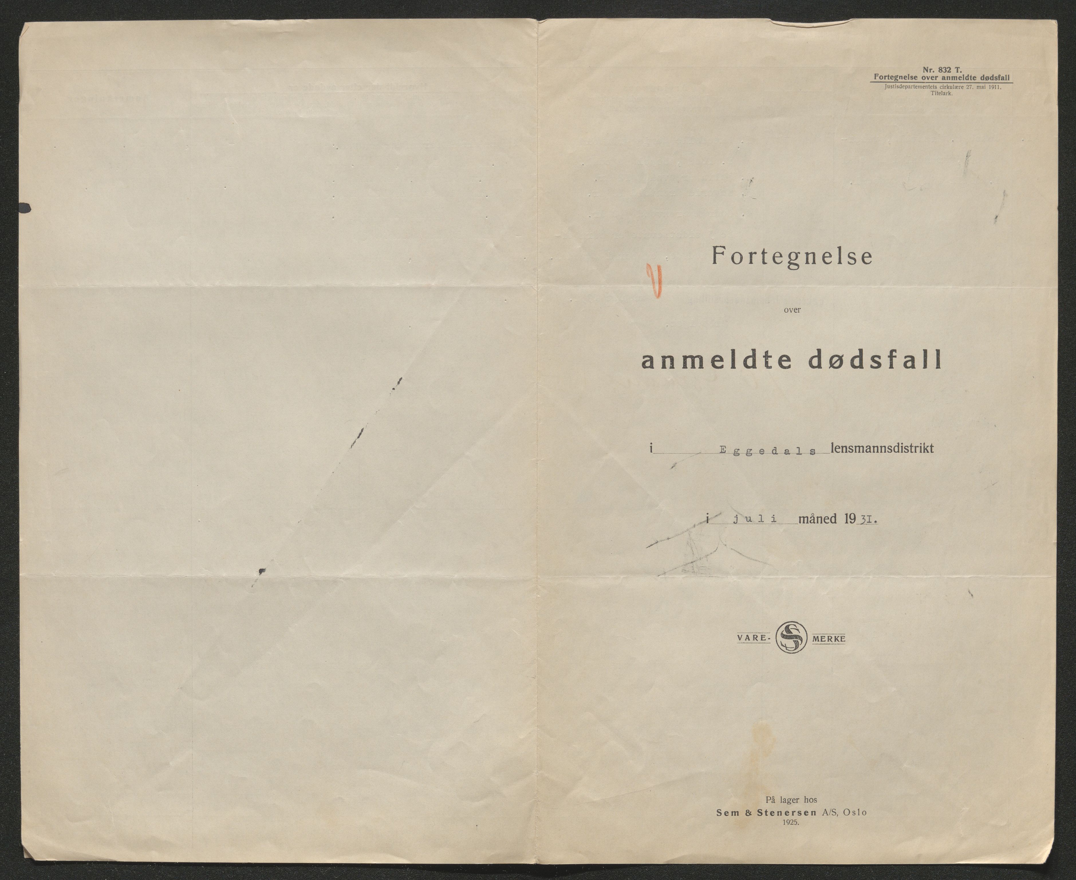 Eiker, Modum og Sigdal sorenskriveri, AV/SAKO-A-123/H/Ha/Hab/L0046: Dødsfallsmeldinger, 1930-1931, p. 1014