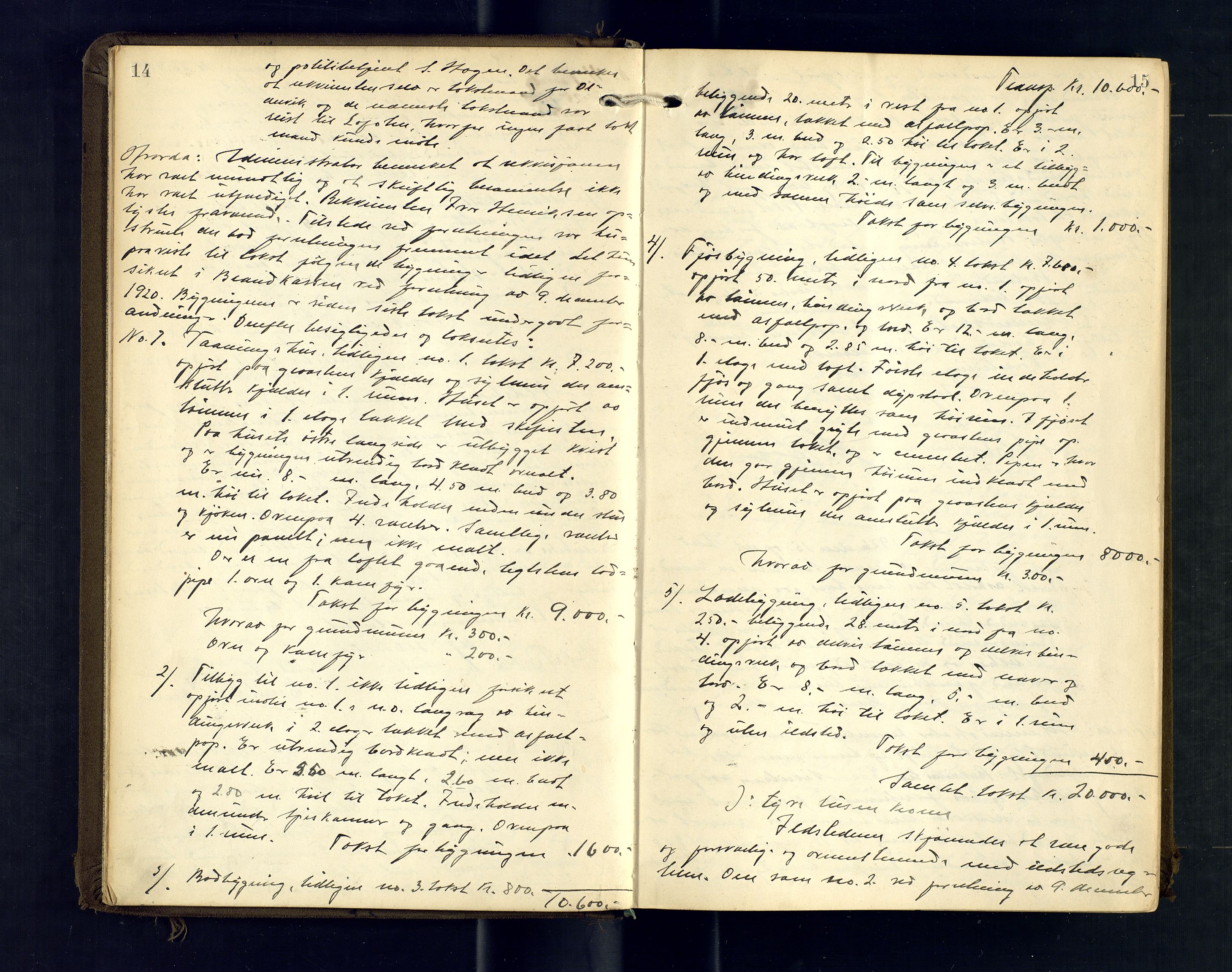 Tromsøysund lensmannskontor, AV/SATØ-SATØ-12/F/Fs/Fsb/L0748: Branntakstprotokoll. Med register, 1925-1933, p. 14-15