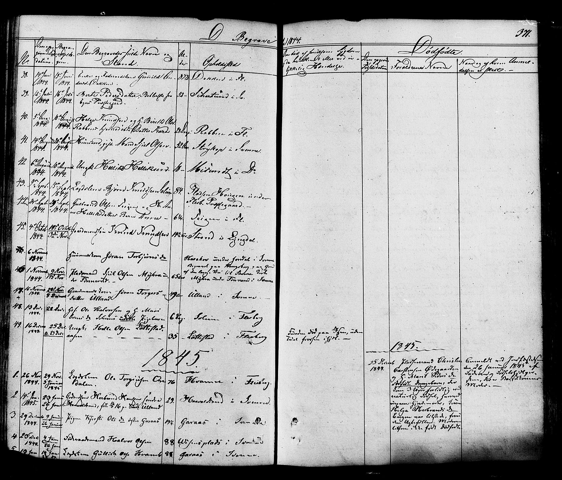 Flesberg kirkebøker, SAKO/A-18/F/Fa/L0006: Parish register (official) no. I 6, 1834-1860, p. 371
