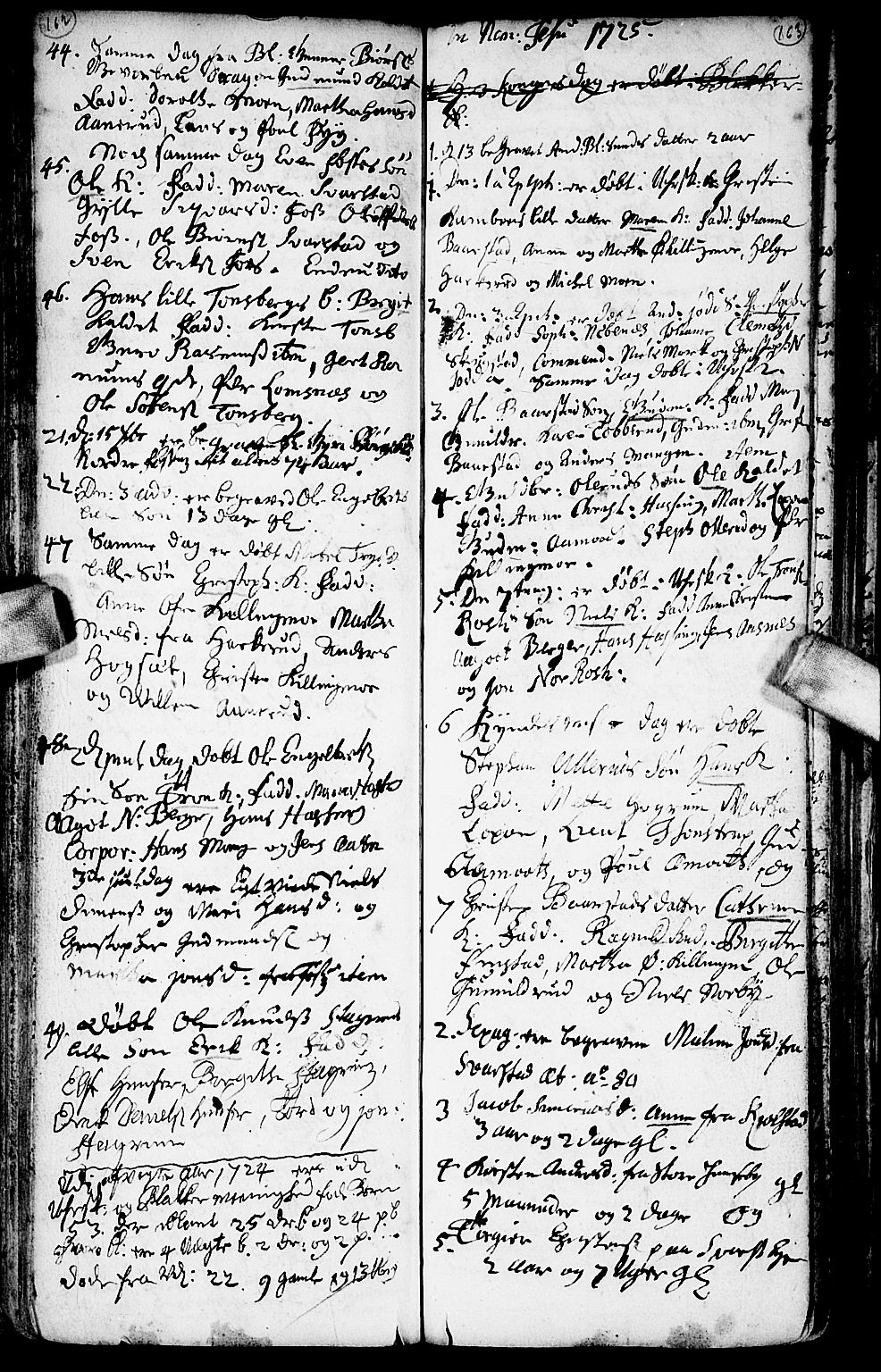 Aurskog prestekontor Kirkebøker, SAO/A-10304a/F/Fa/L0001: Parish register (official) no. I 1, 1707-1735, p. 162-163
