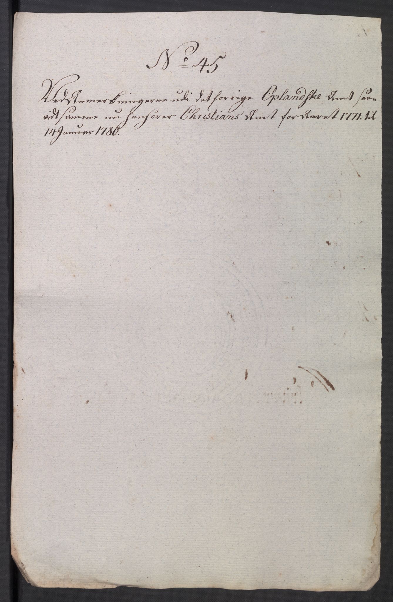 Rentekammeret inntil 1814, Reviderte regnskaper, Mindre regnskaper, AV/RA-EA-4068/Rb/L0014: Opplands amt, 1771-1779, p. 850