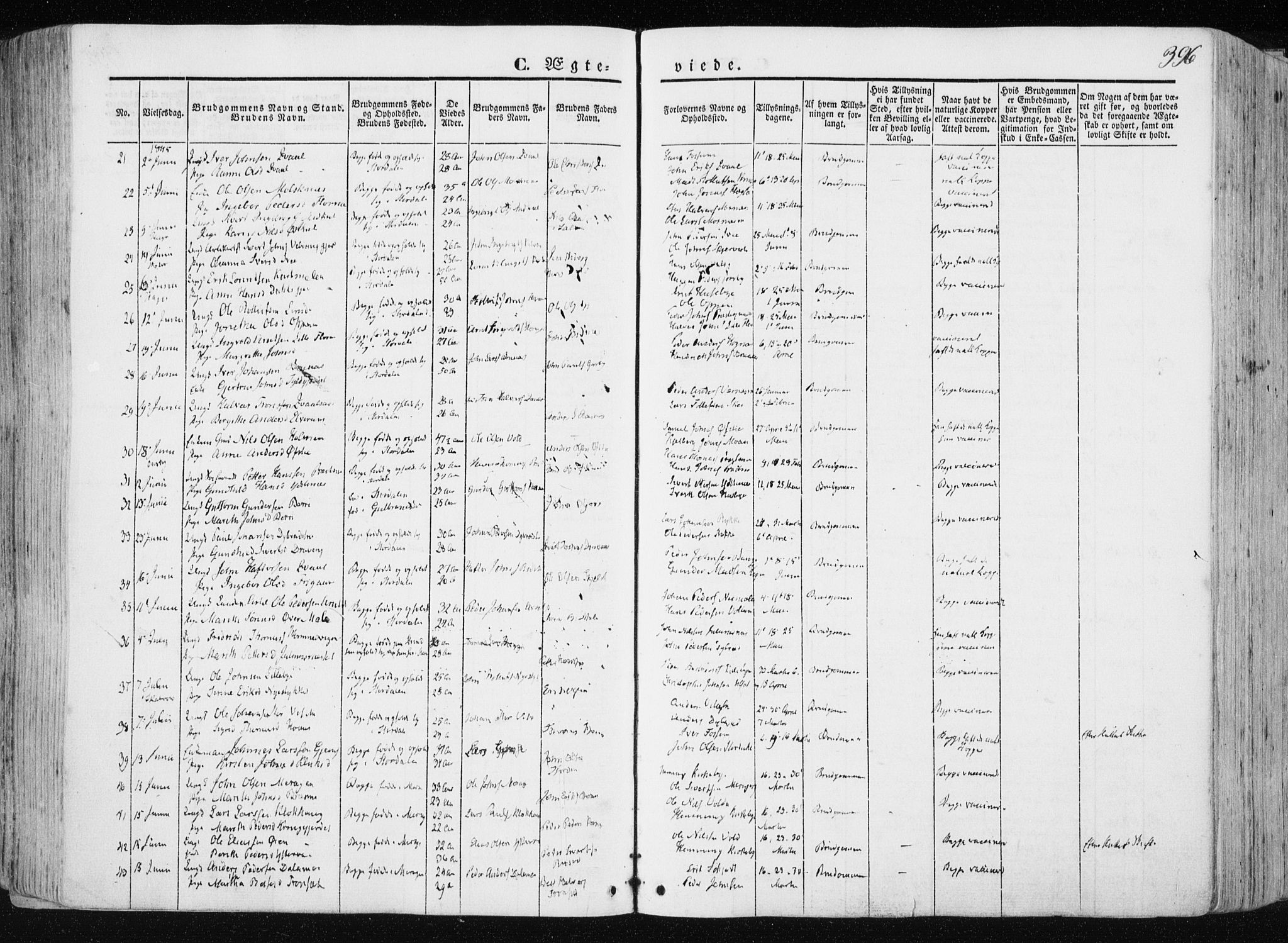 Ministerialprotokoller, klokkerbøker og fødselsregistre - Nord-Trøndelag, SAT/A-1458/709/L0074: Parish register (official) no. 709A14, 1845-1858, p. 396