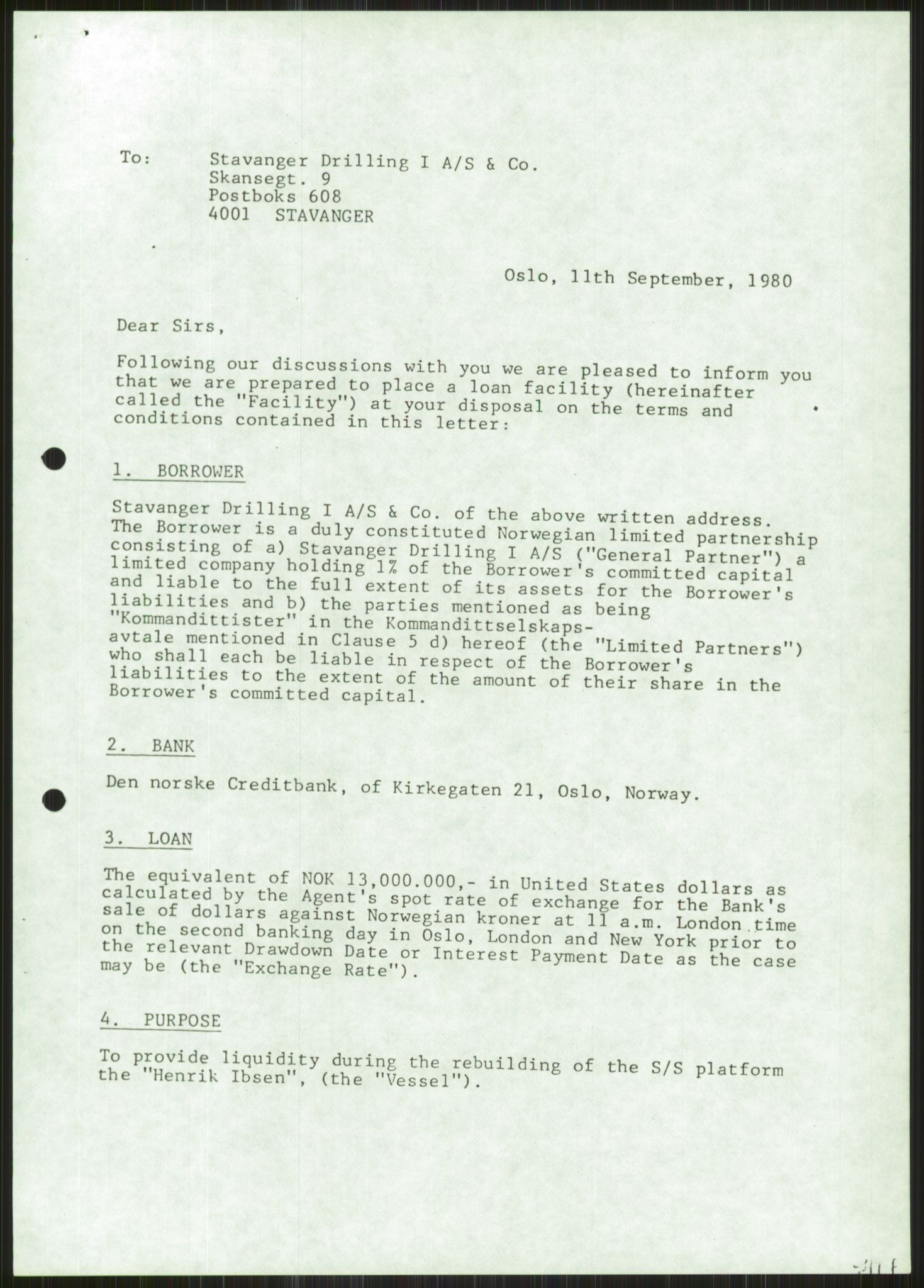 Pa 1503 - Stavanger Drilling AS, AV/SAST-A-101906/A/Ab/Abc/L0004: Styrekorrespondanse Stavanger Drilling I A/S, 1980, p. 3