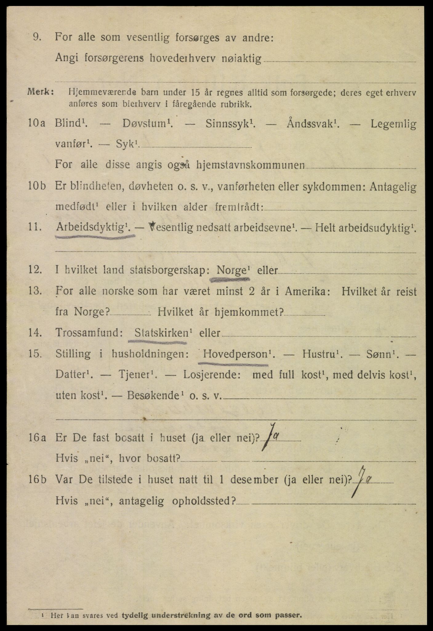 SAT, 1920 census for Steinkjer, 1920, p. 4079