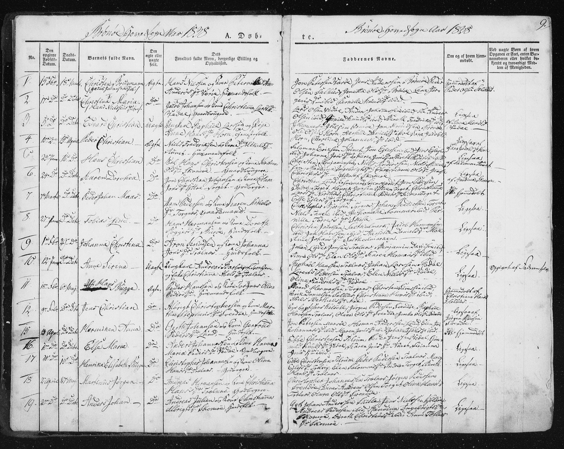 Ministerialprotokoller, klokkerbøker og fødselsregistre - Nordland, SAT/A-1459/813/L0198: Parish register (official) no. 813A08, 1834-1874, p. 9