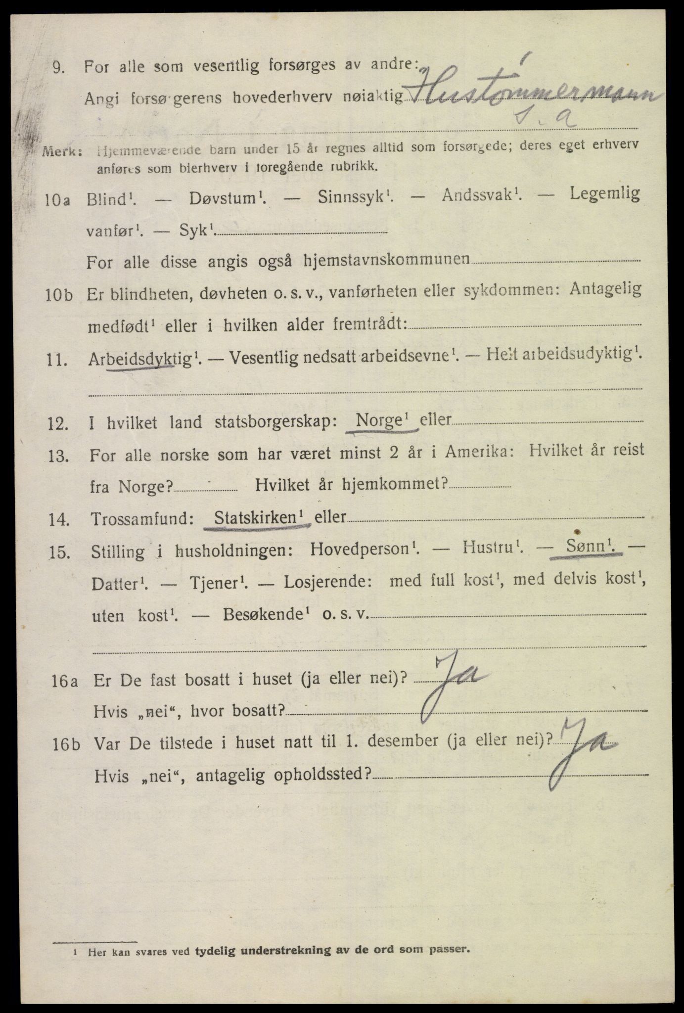 SAK, 1920 census for Sør-Audnedal, 1920, p. 2302