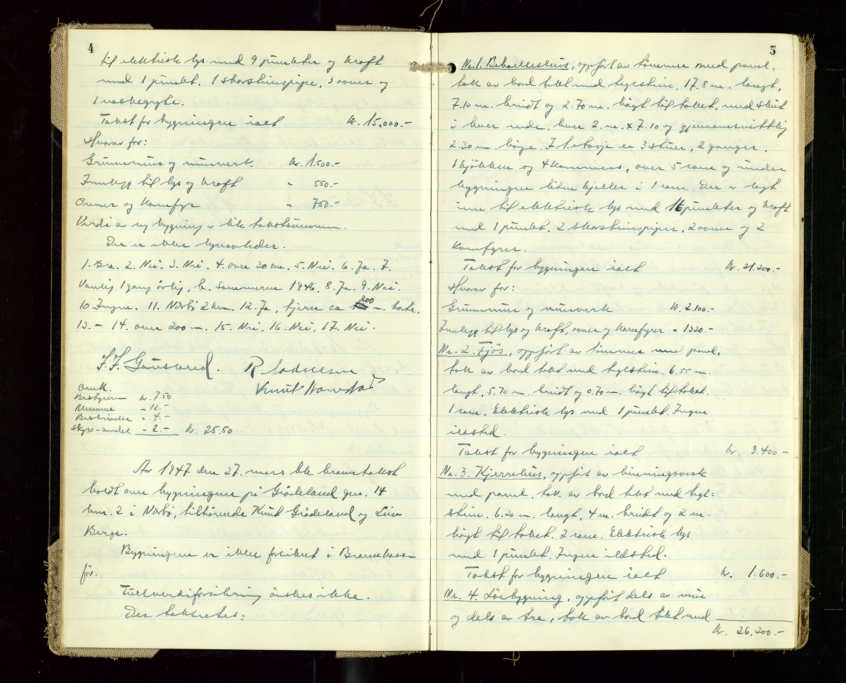 Hå lensmannskontor, AV/SAST-A-100456/Goa/L0010: Takstprotokoll, 1947-1949, p. 4-5