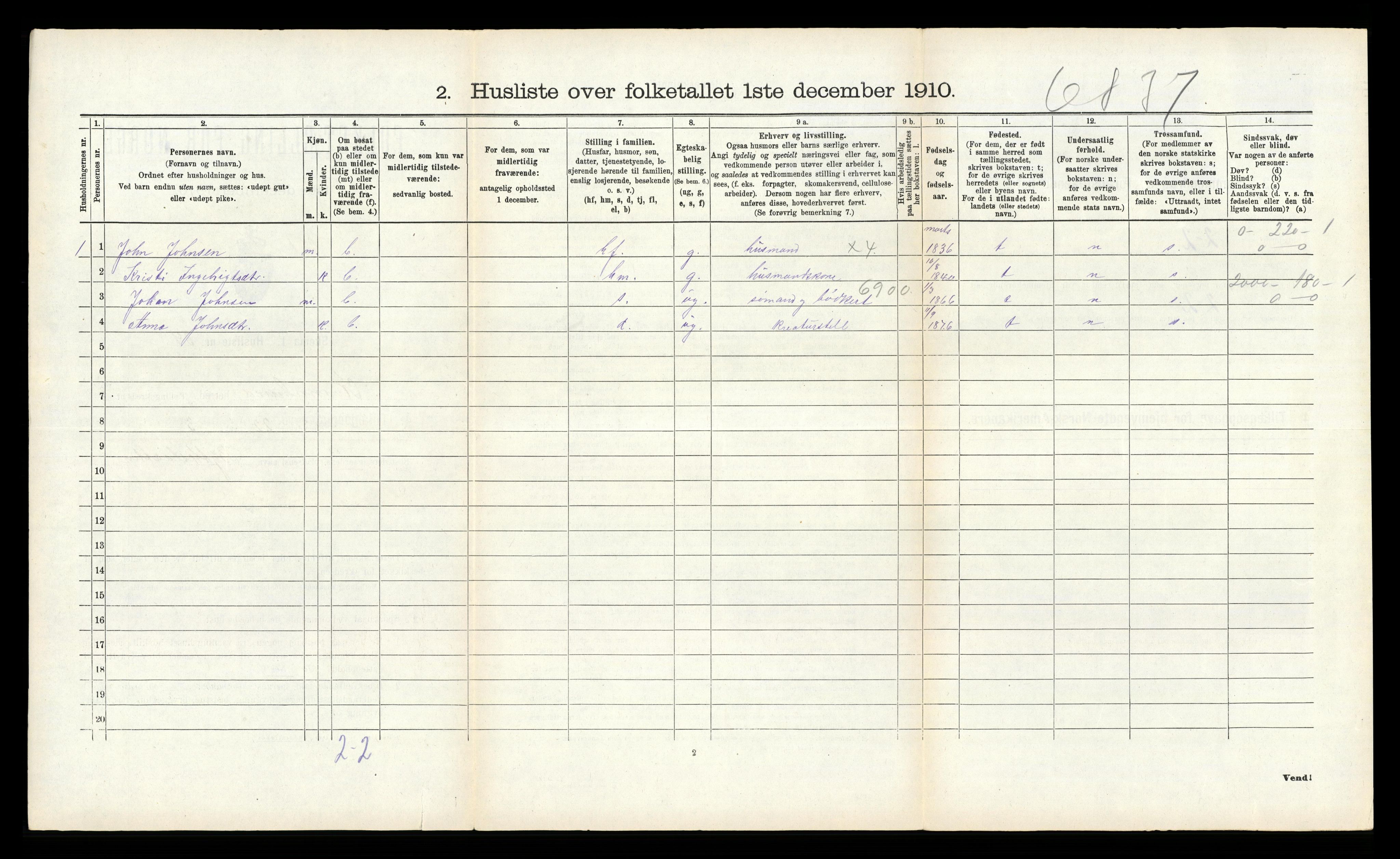 RA, 1910 census for Kvinnherad, 1910, p. 274