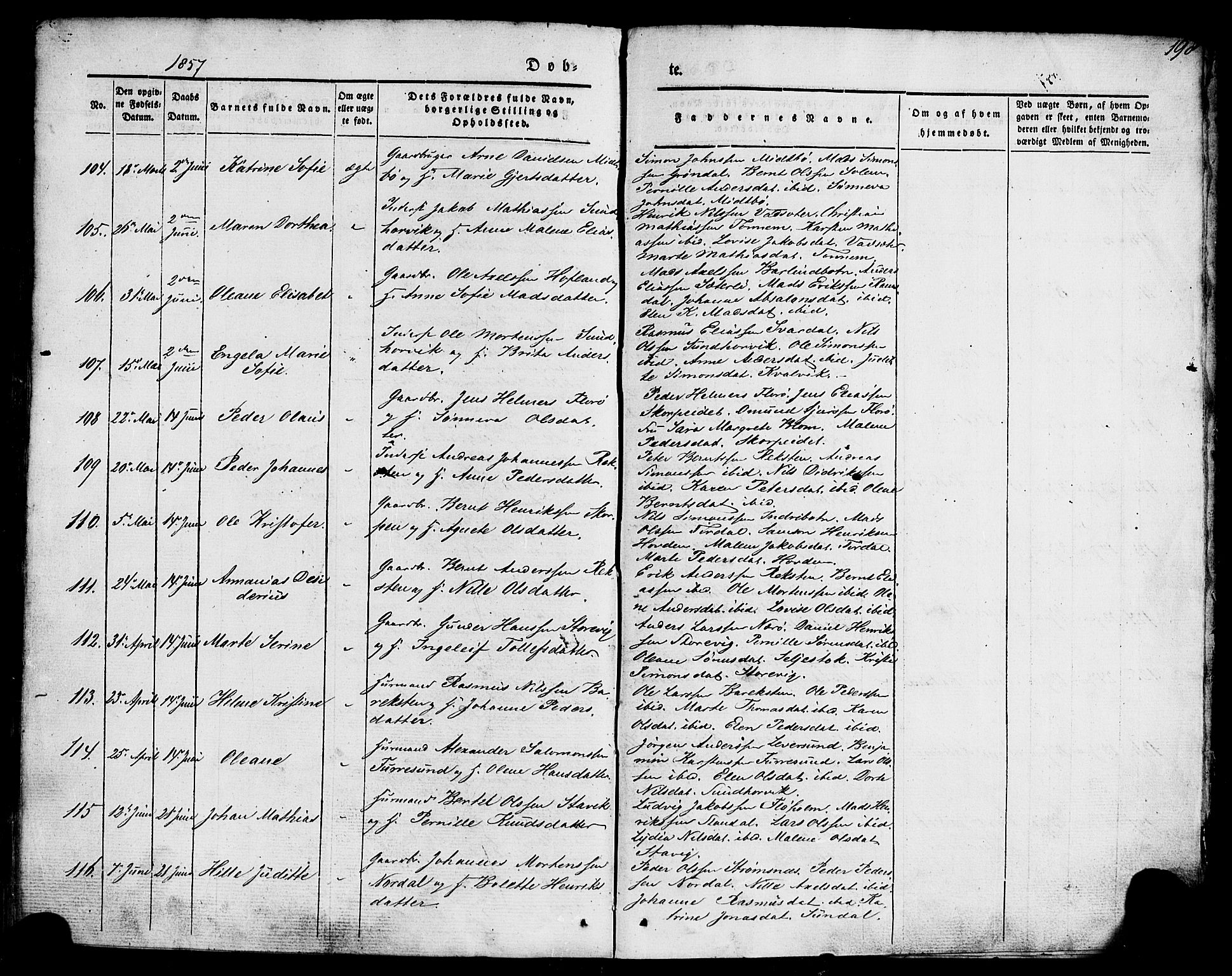 Kinn sokneprestembete, AV/SAB-A-80801/H/Haa/Haaa/L0005: Parish register (official) no. A 5, 1841-1857, p. 198