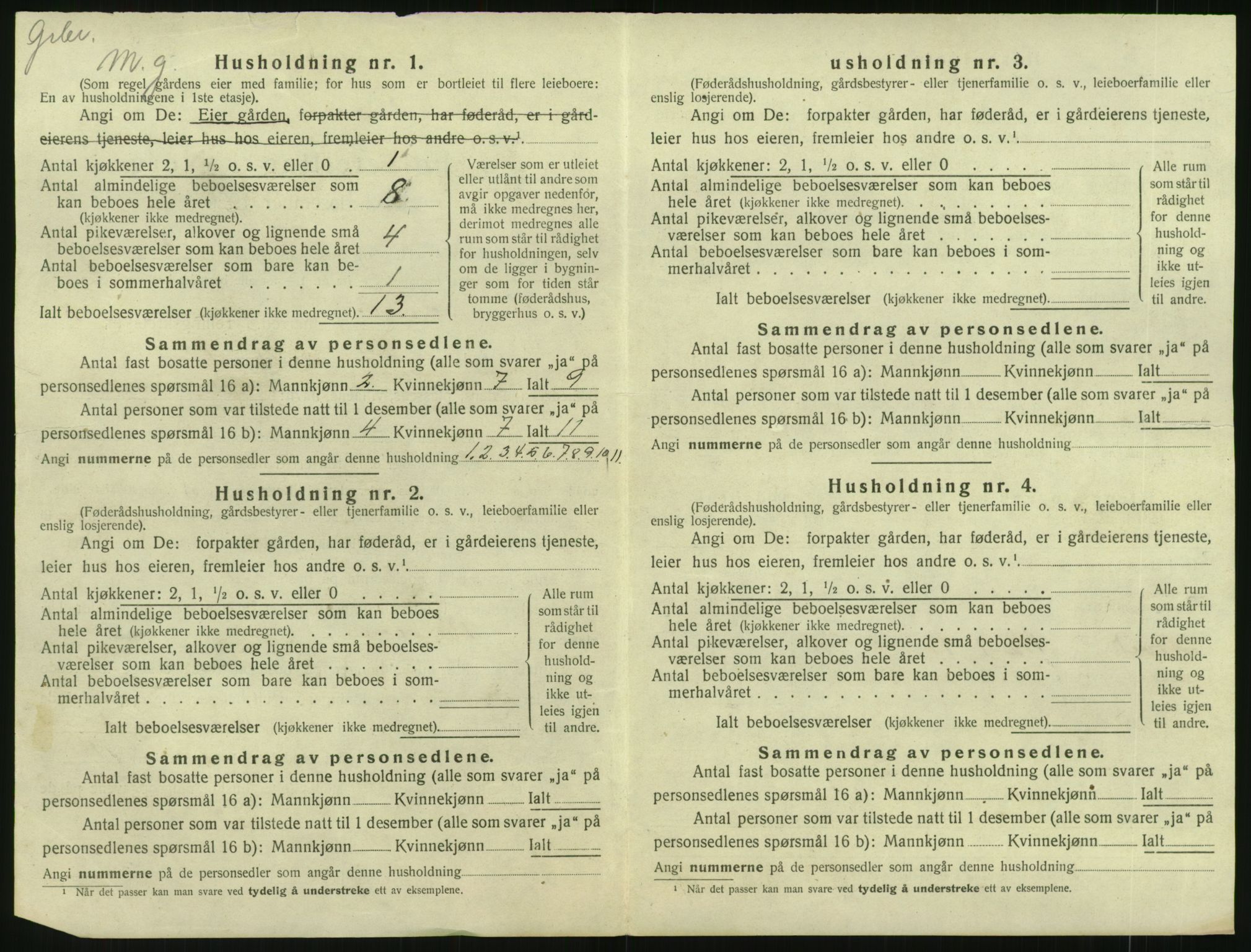 SAK, 1920 census for Åmli, 1920, p. 44