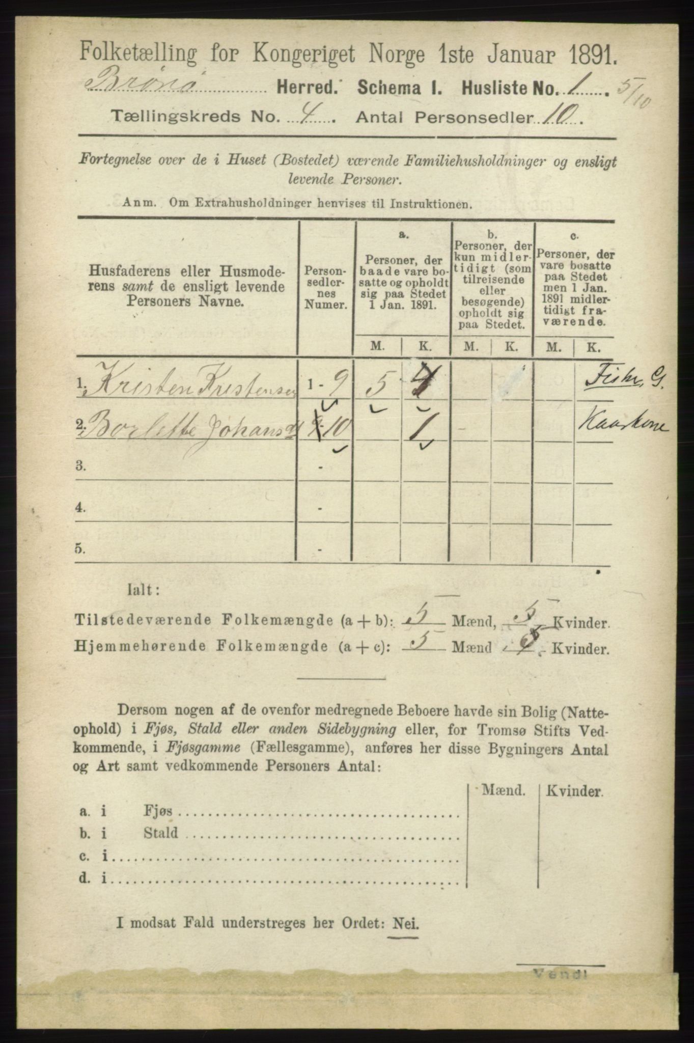 RA, 1891 census for 1814 Brønnøy, 1891, p. 1969