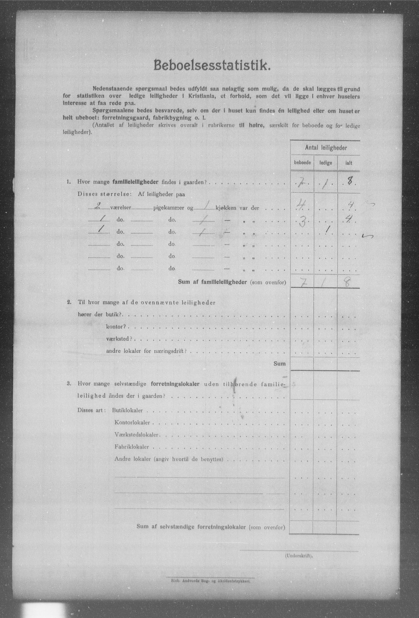 OBA, Municipal Census 1904 for Kristiania, 1904, p. 1398