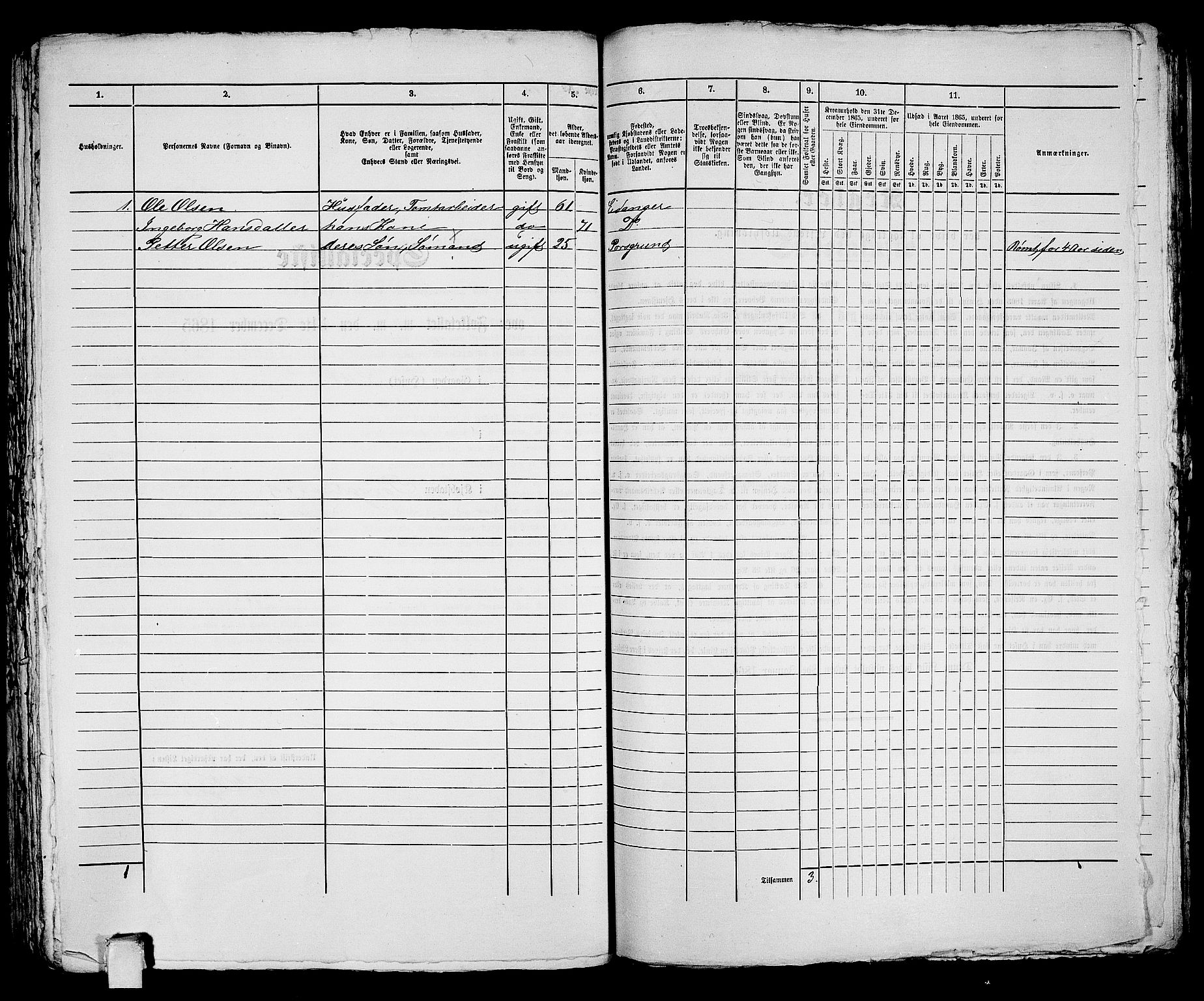 RA, 1865 census for Porsgrunn, 1865, p. 391