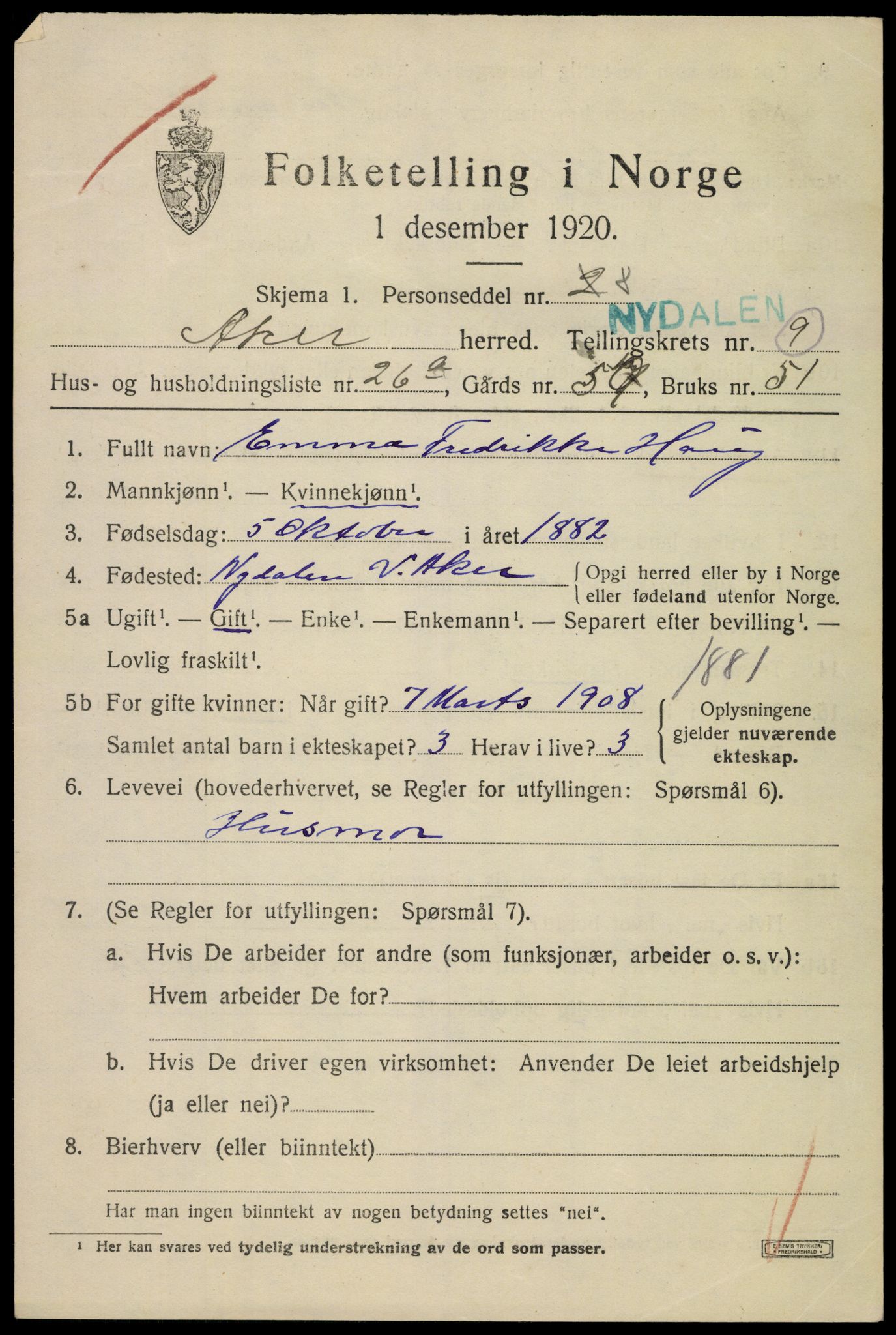 SAO, 1920 census for Aker, 1920, p. 57398