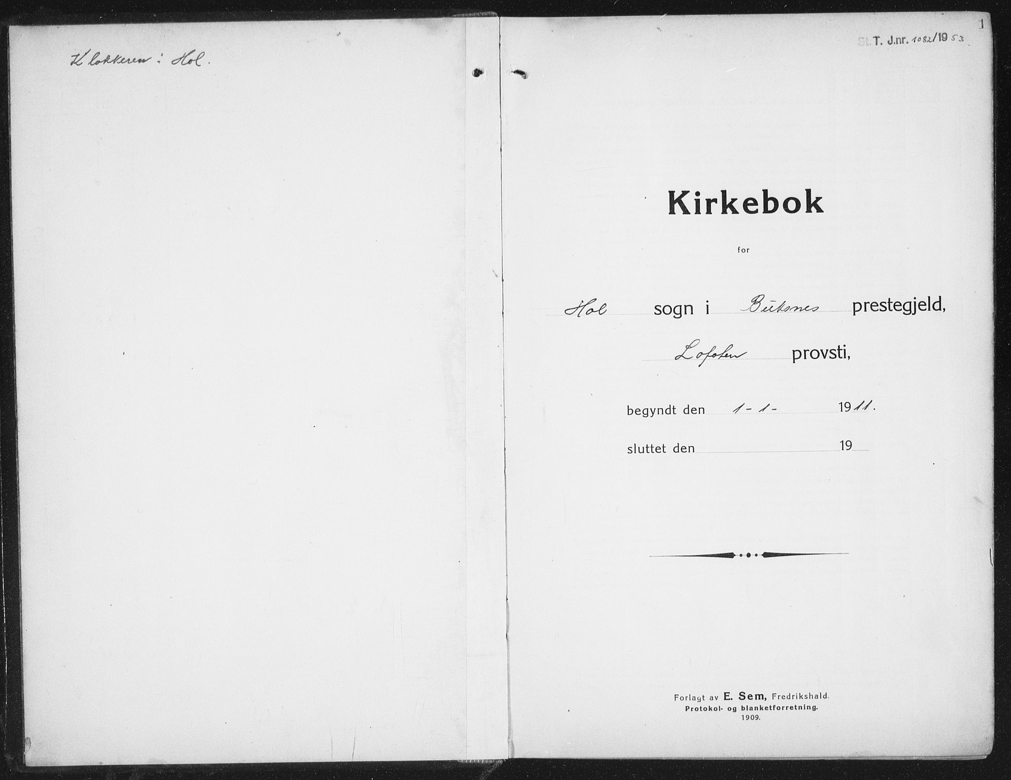 Ministerialprotokoller, klokkerbøker og fødselsregistre - Nordland, SAT/A-1459/882/L1183: Parish register (copy) no. 882C01, 1911-1938, p. 1