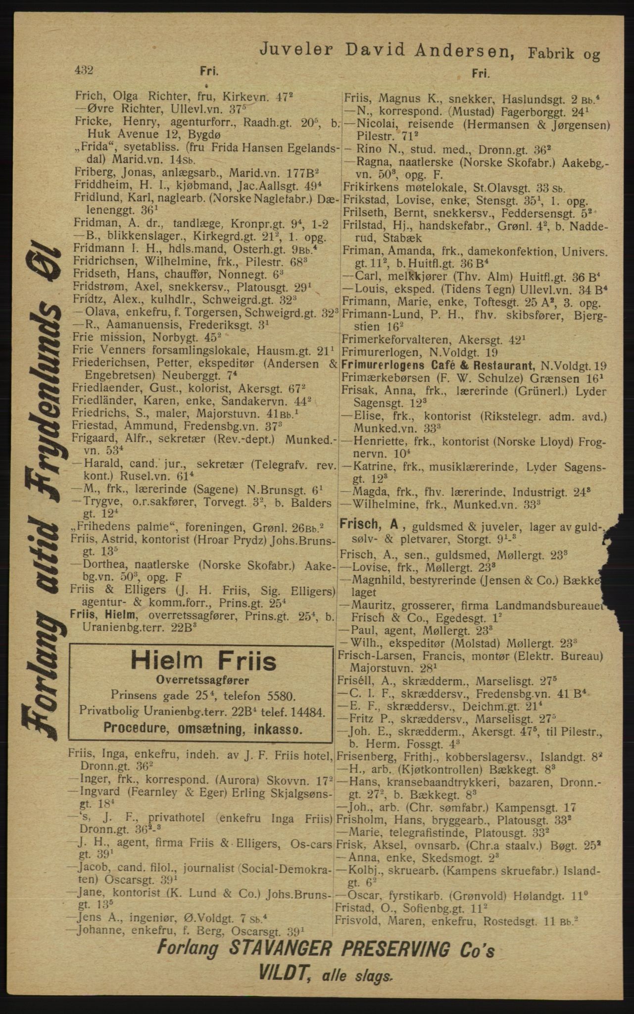 Kristiania/Oslo adressebok, PUBL/-, 1913, p. 444