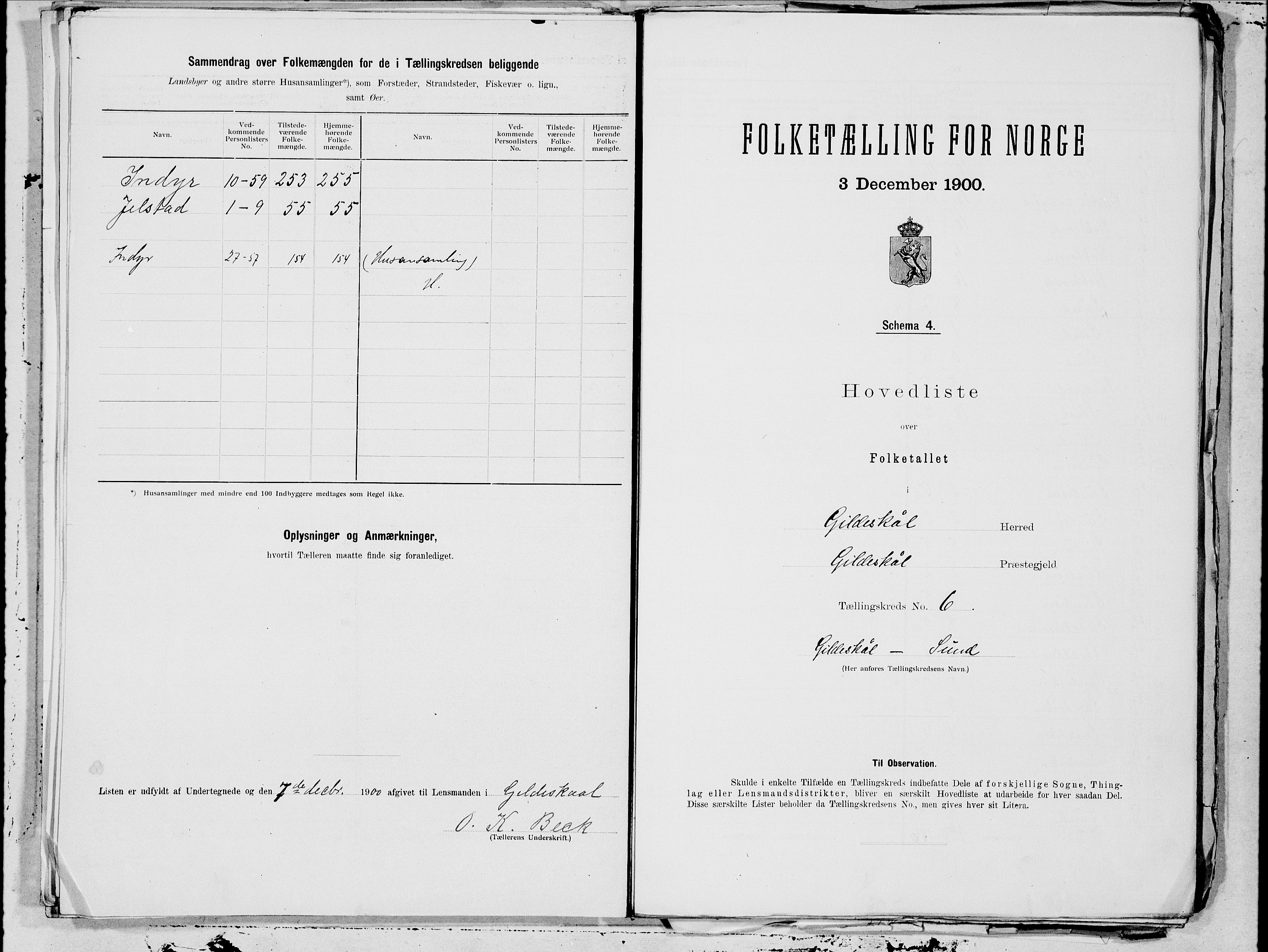 SAT, 1900 census for Gildeskål, 1900, p. 12