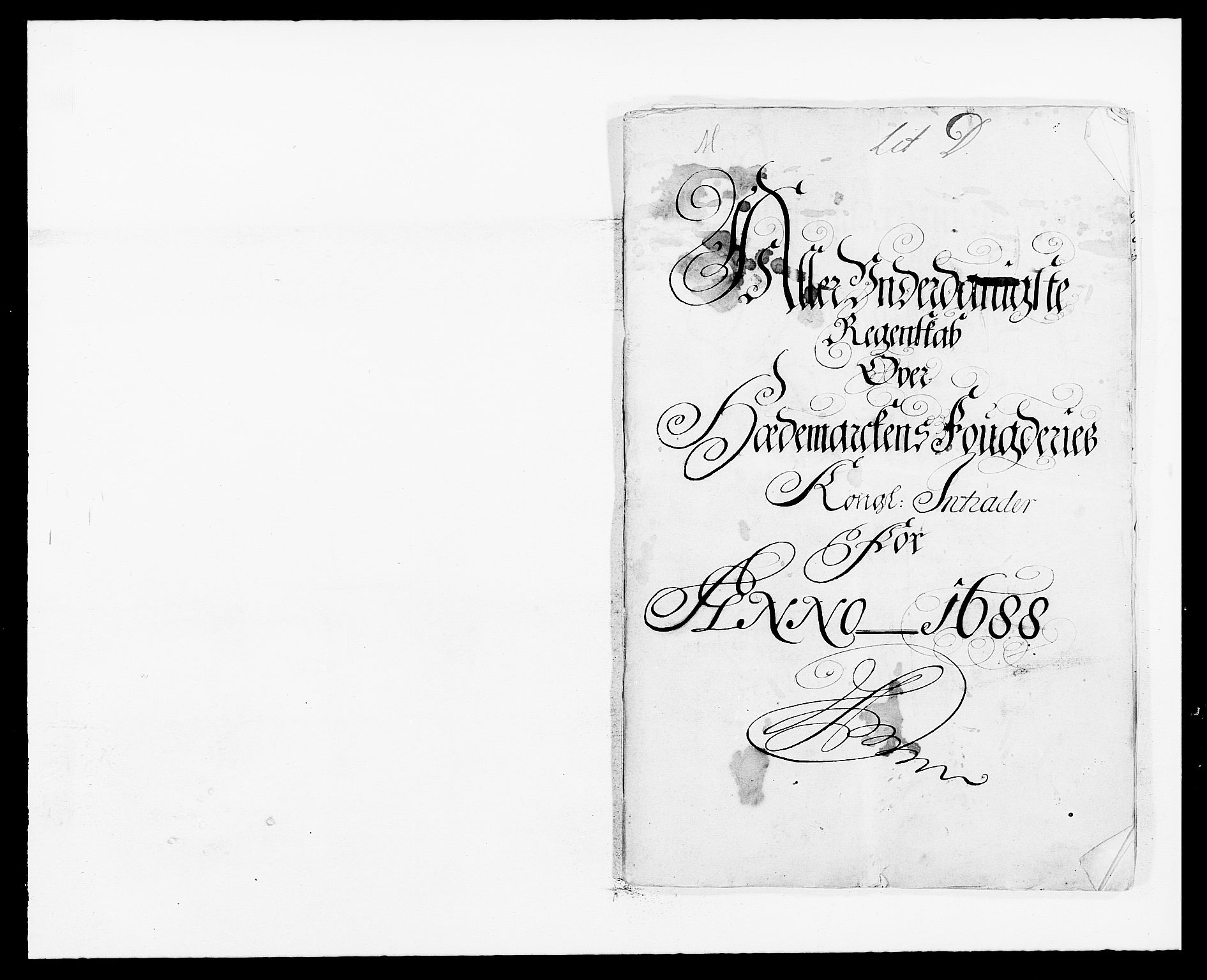 Rentekammeret inntil 1814, Reviderte regnskaper, Fogderegnskap, RA/EA-4092/R16/L1029: Fogderegnskap Hedmark, 1688, p. 1