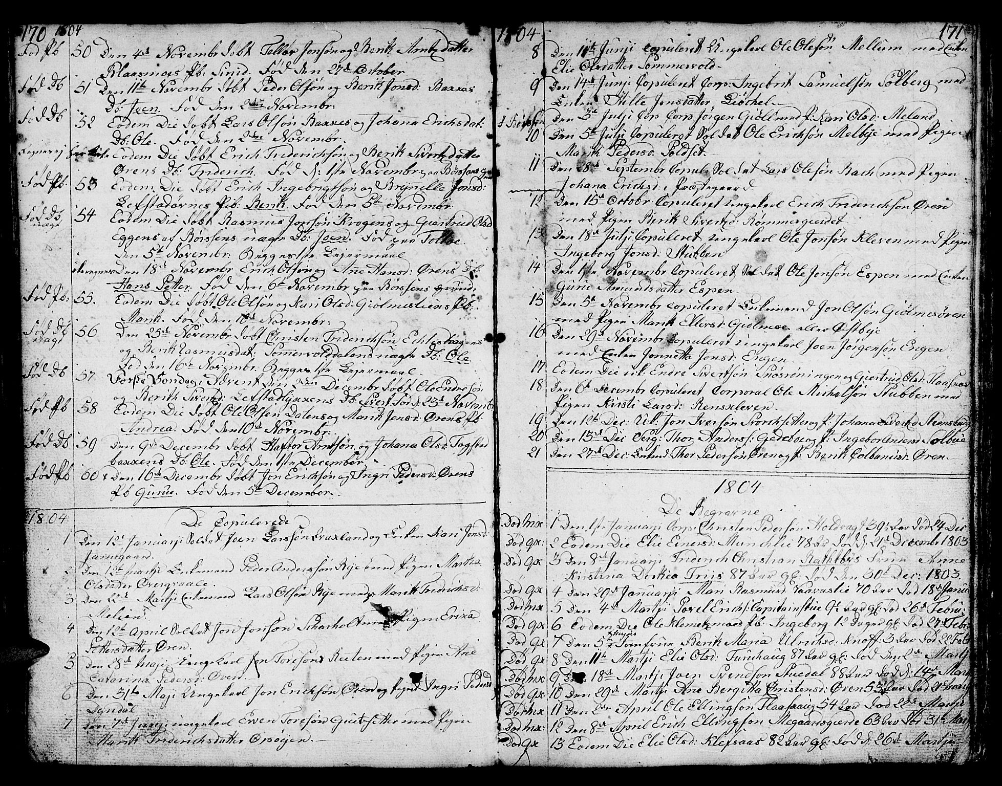 Ministerialprotokoller, klokkerbøker og fødselsregistre - Sør-Trøndelag, SAT/A-1456/668/L0815: Parish register (copy) no. 668C04, 1791-1815, p. 170-171
