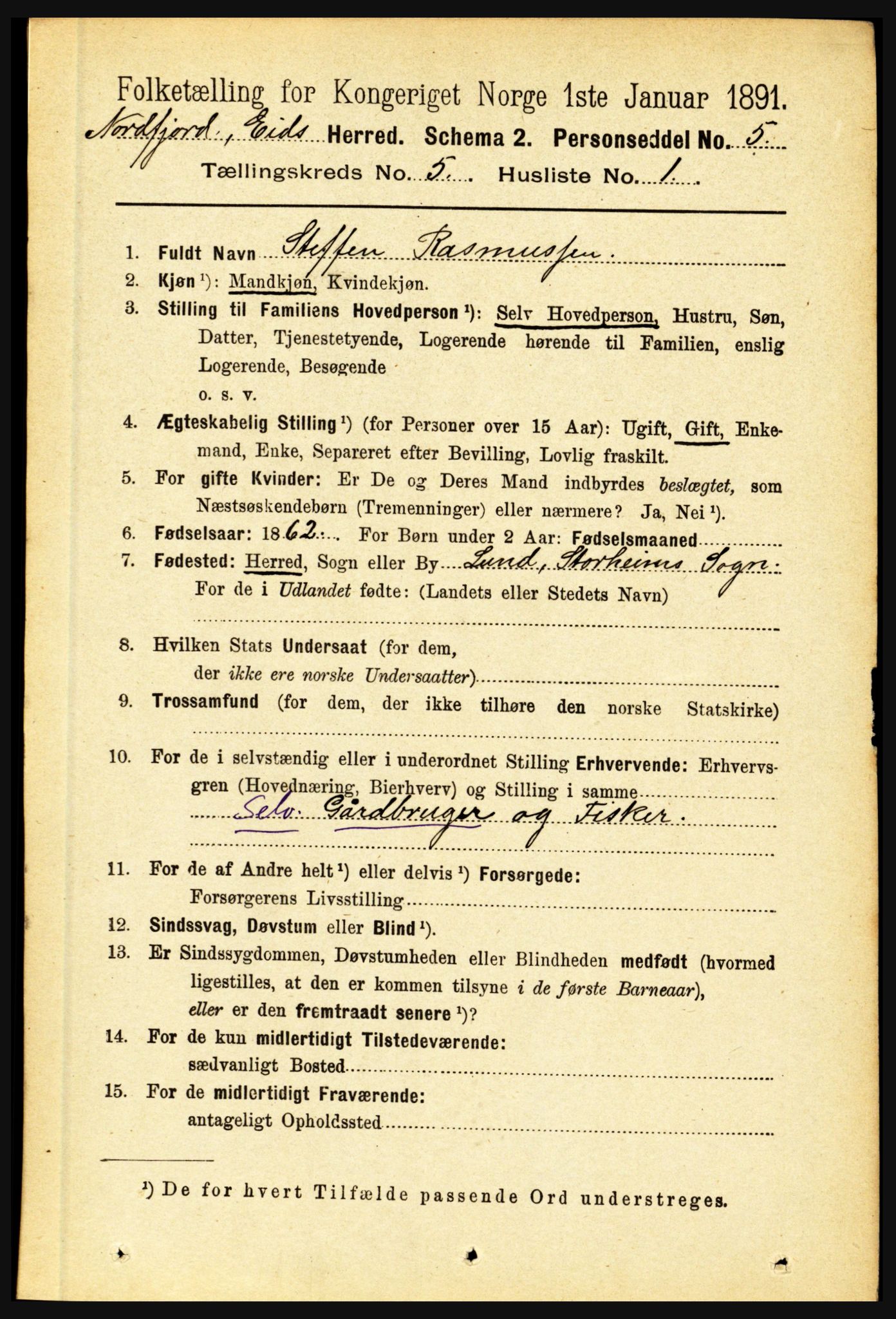 RA, 1891 census for 1443 Eid, 1891, p. 1151