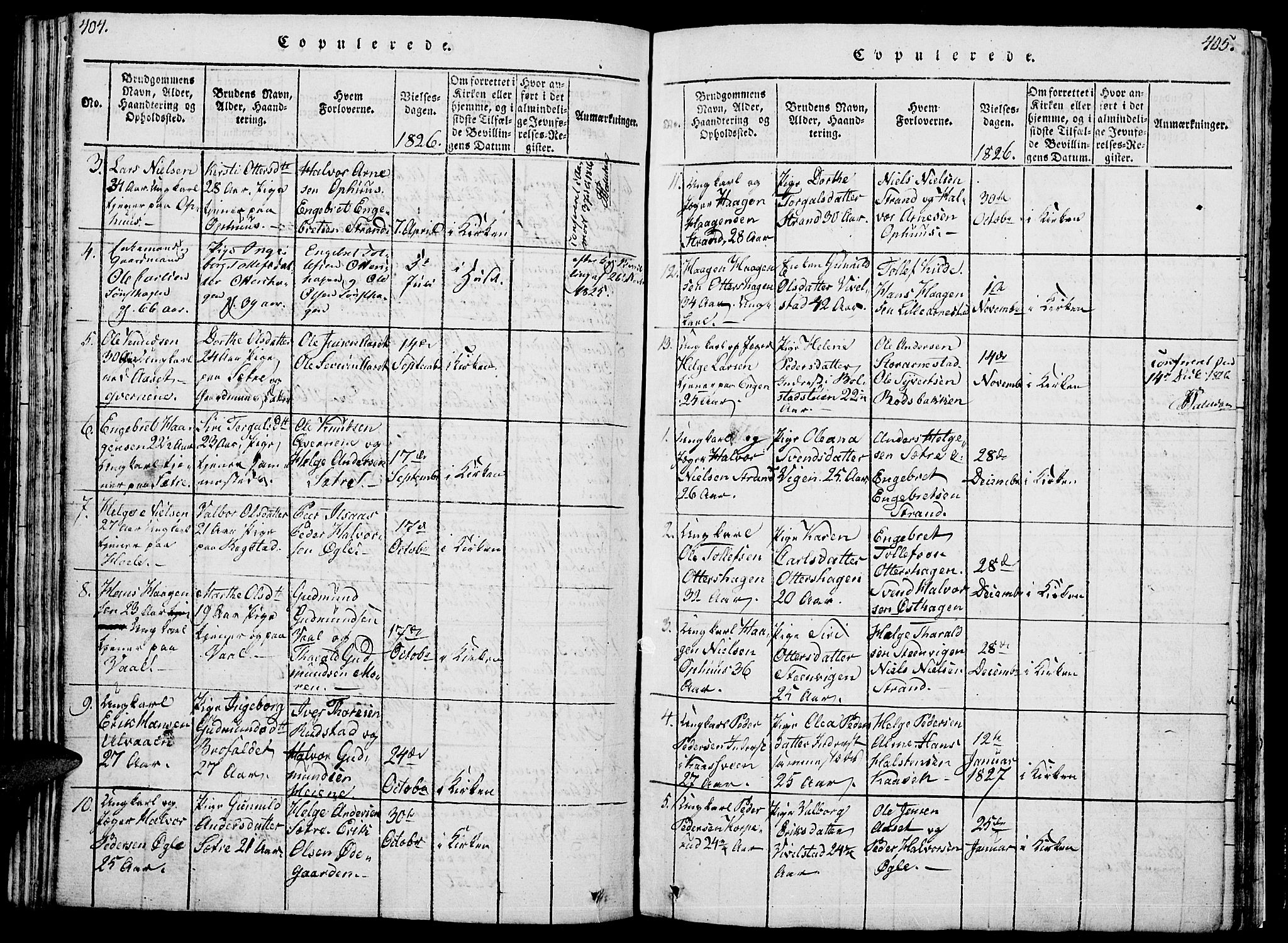 Åmot prestekontor, Hedmark, SAH/PREST-056/H/Ha/Hab/L0001: Parish register (copy) no. 1, 1815-1847, p. 404-405