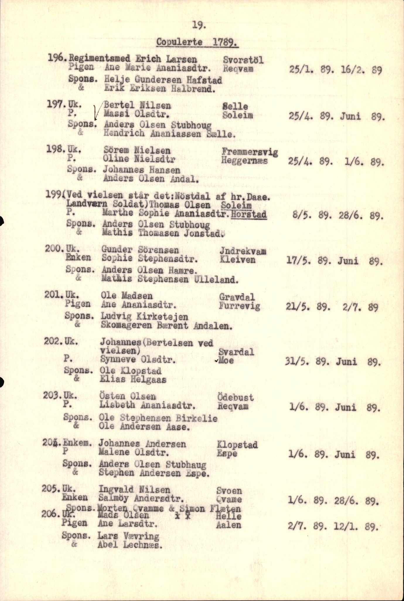 Samling av fulltekstavskrifter, SAB/FULLTEKST/B/14/0008: Førde sokneprestembete, ministerialbok nr. A 4, 1781-1802, p. 20