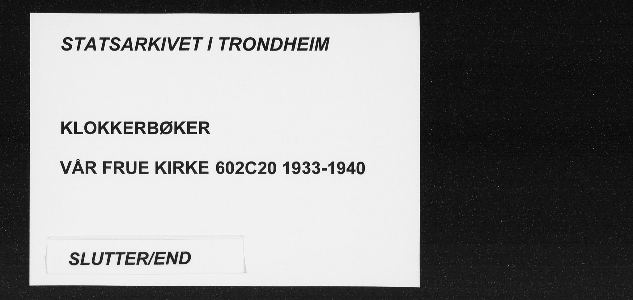 Ministerialprotokoller, klokkerbøker og fødselsregistre - Sør-Trøndelag, AV/SAT-A-1456/602/L0152: Parish register (copy) no. 602C20, 1933-1940