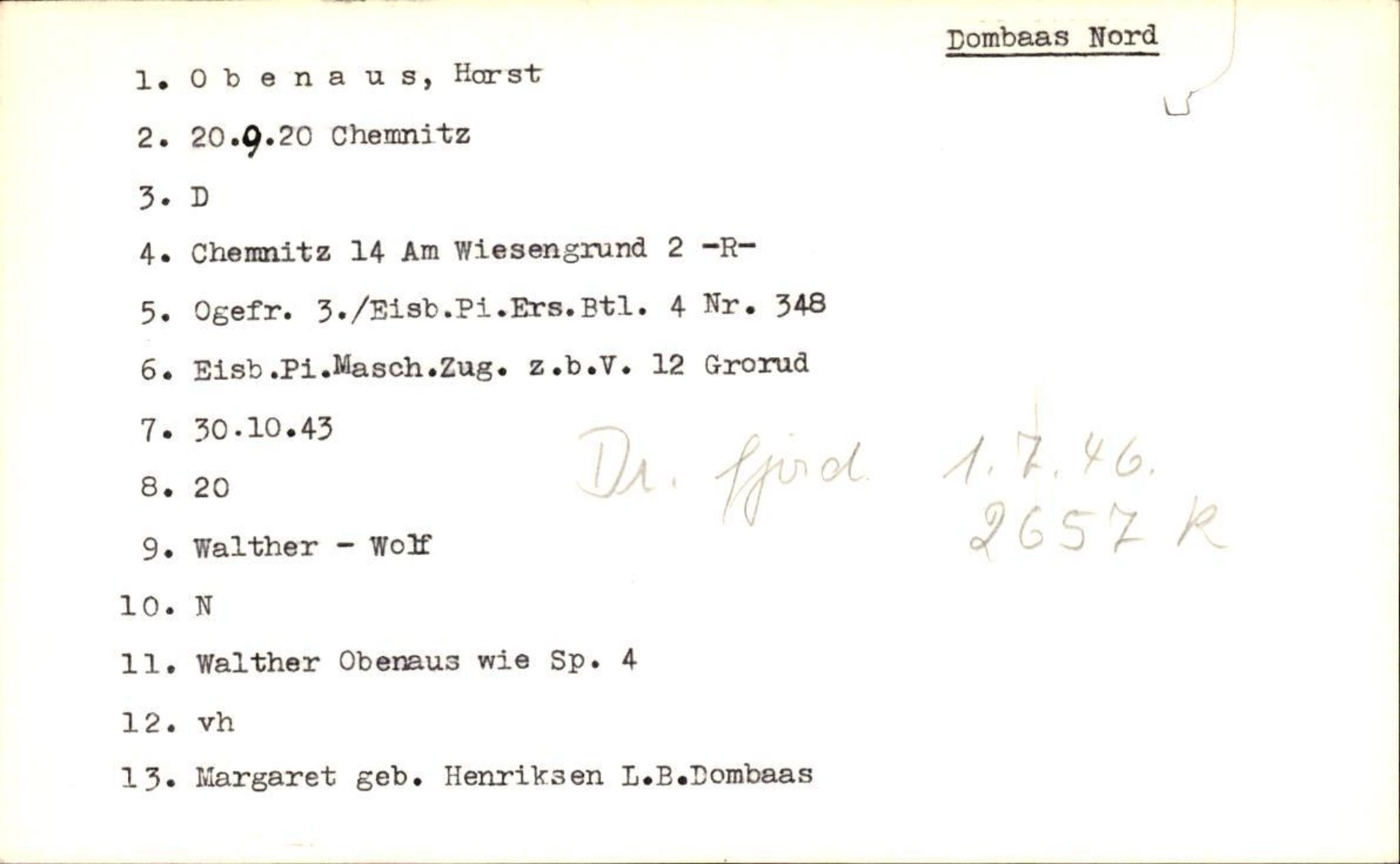 Hjemsendte tyskere , RA/RAFA-6487/D/Db/L0020: Mülzet-Paülisch, 1945-1947, p. 754