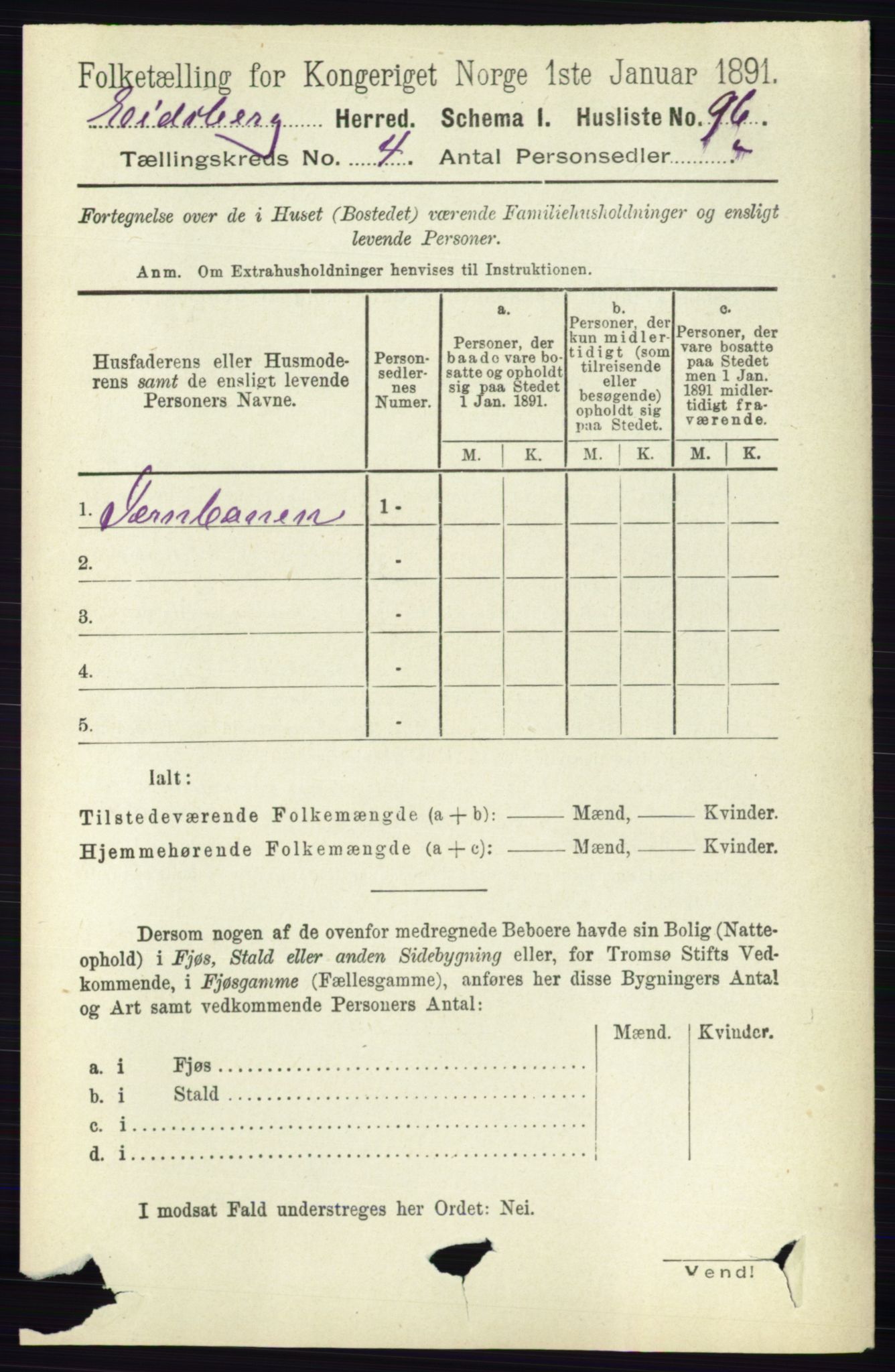 RA, 1891 census for 0125 Eidsberg, 1891, p. 2367