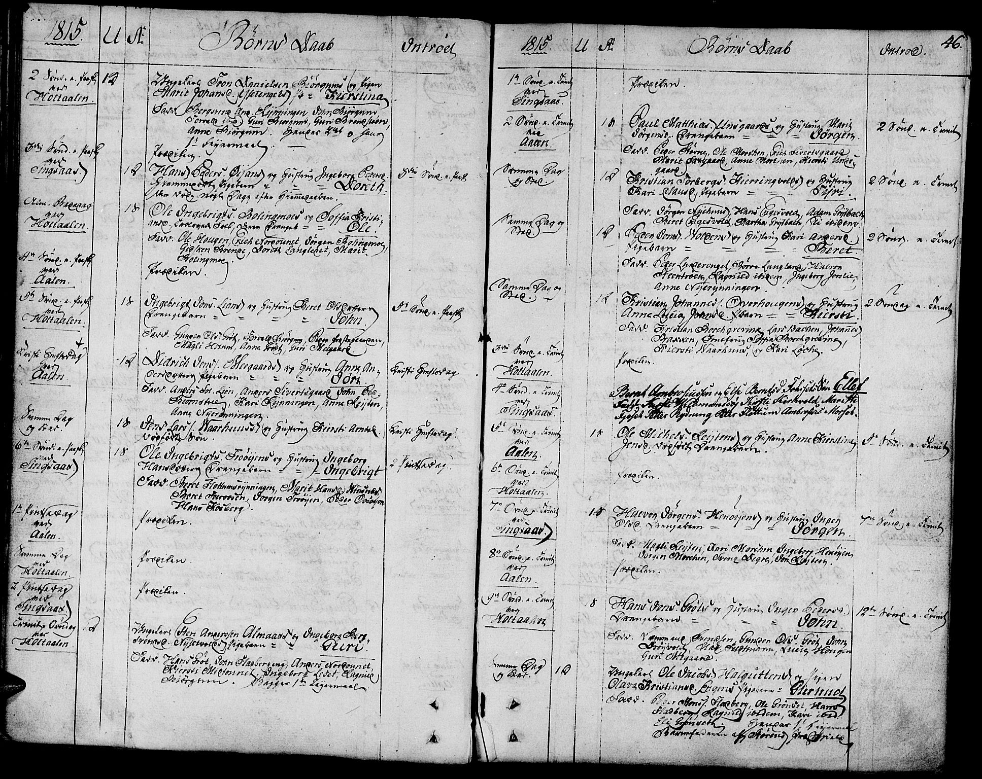 Ministerialprotokoller, klokkerbøker og fødselsregistre - Sør-Trøndelag, SAT/A-1456/685/L0953: Parish register (official) no. 685A02, 1805-1816, p. 46