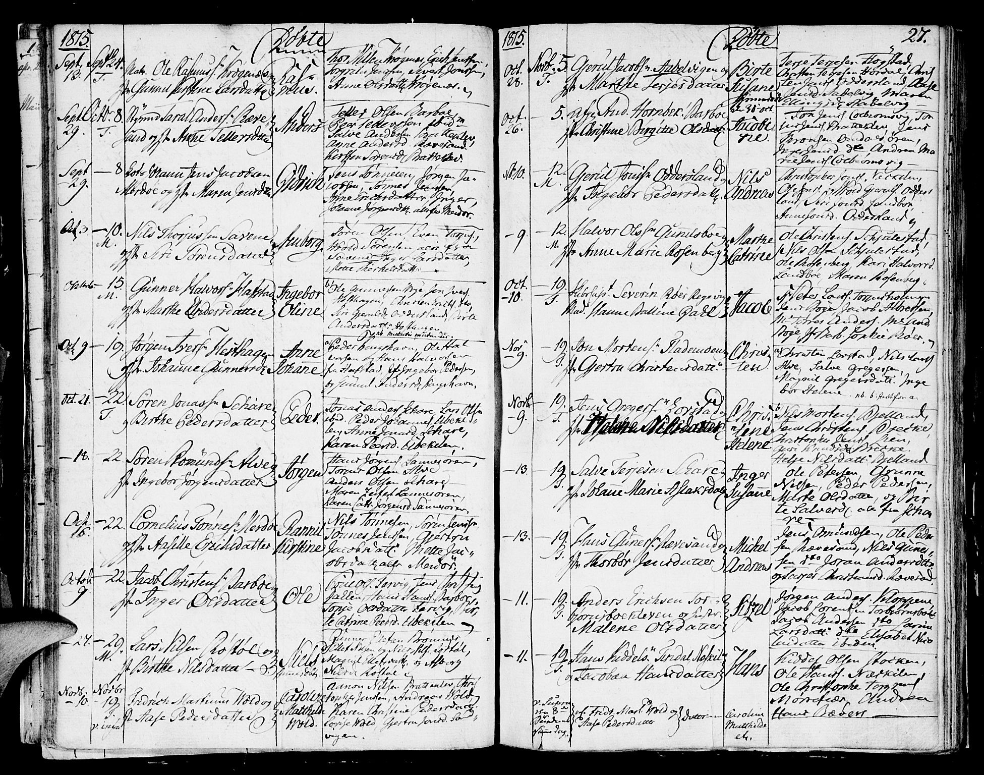 Austre Moland sokneprestkontor, AV/SAK-1111-0001/F/Fa/Faa/L0003: Parish register (official) no. A 3, 1808-1815, p. 27