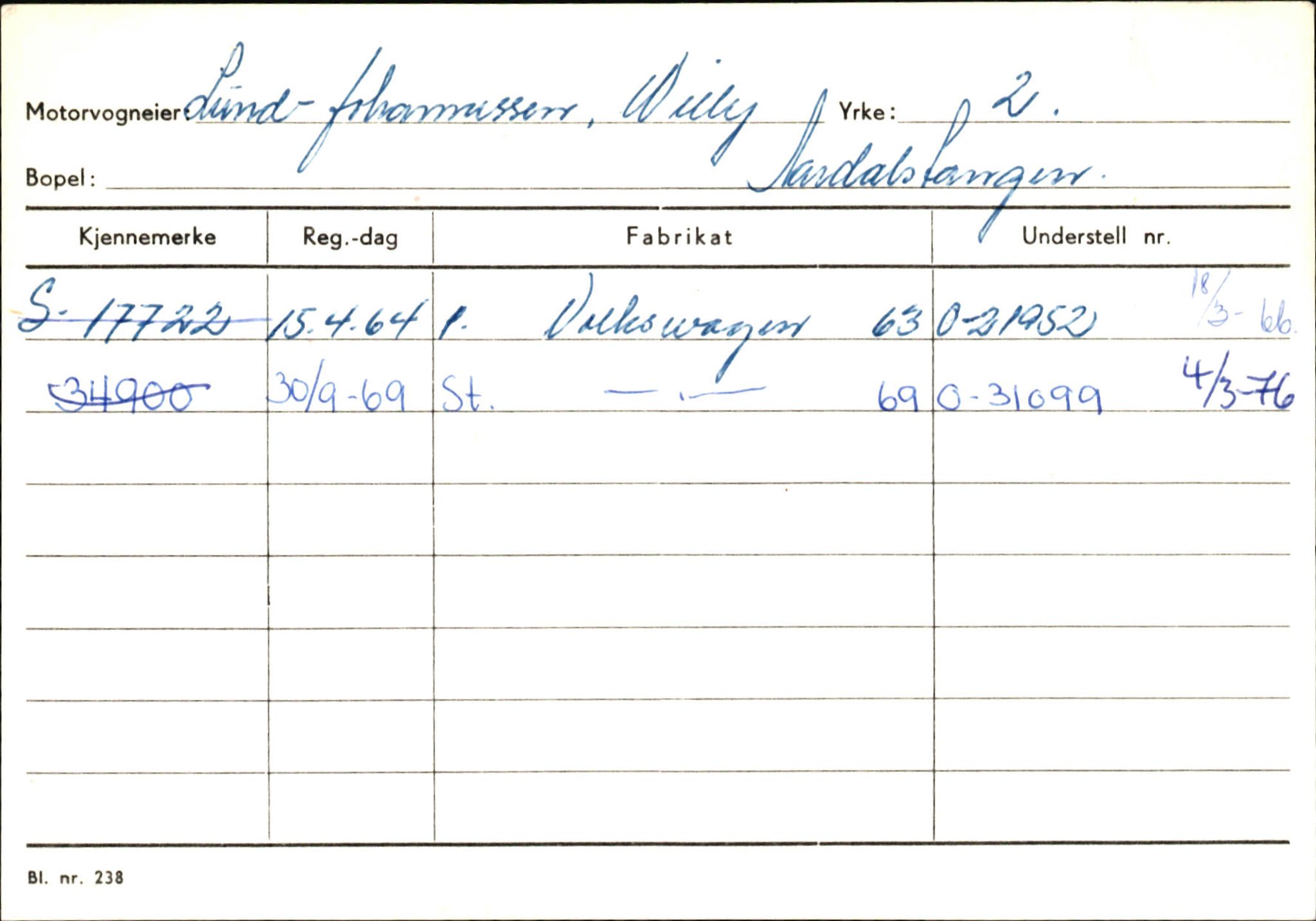 Statens vegvesen, Sogn og Fjordane vegkontor, AV/SAB-A-5301/4/F/L0145: Registerkort Vågsøy S-Å. Årdal I-P, 1945-1975, p. 1509