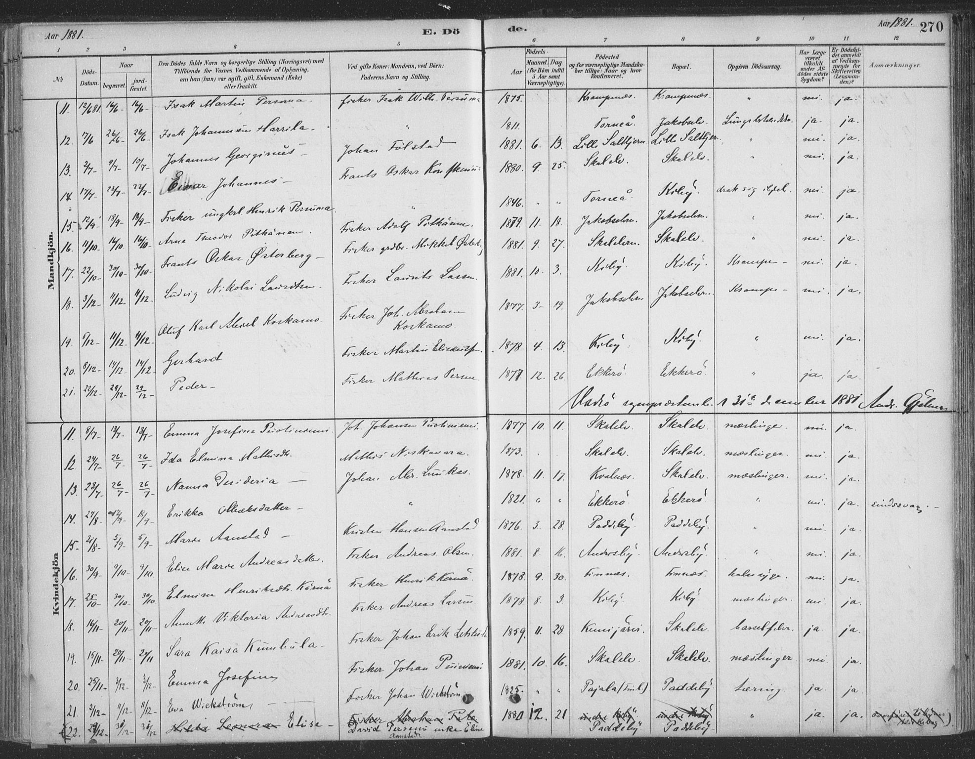 Vadsø sokneprestkontor, SATØ/S-1325/H/Ha/L0009kirke: Parish register (official) no. 9, 1881-1917, p. 270