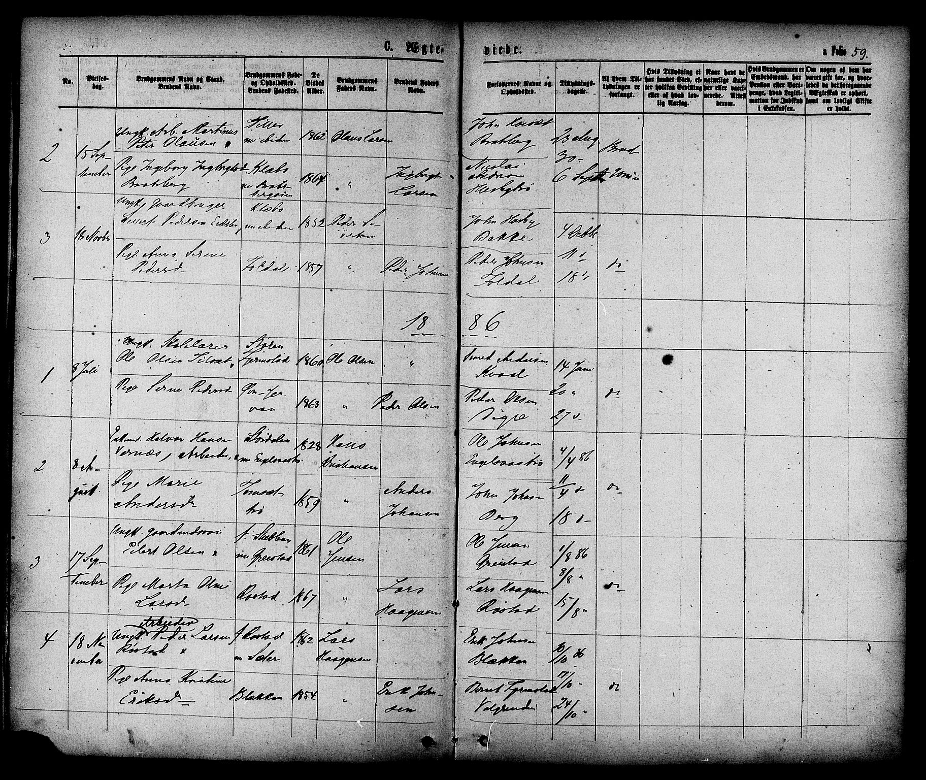 Ministerialprotokoller, klokkerbøker og fødselsregistre - Sør-Trøndelag, SAT/A-1456/608/L0334: Parish register (official) no. 608A03, 1877-1886, p. 59