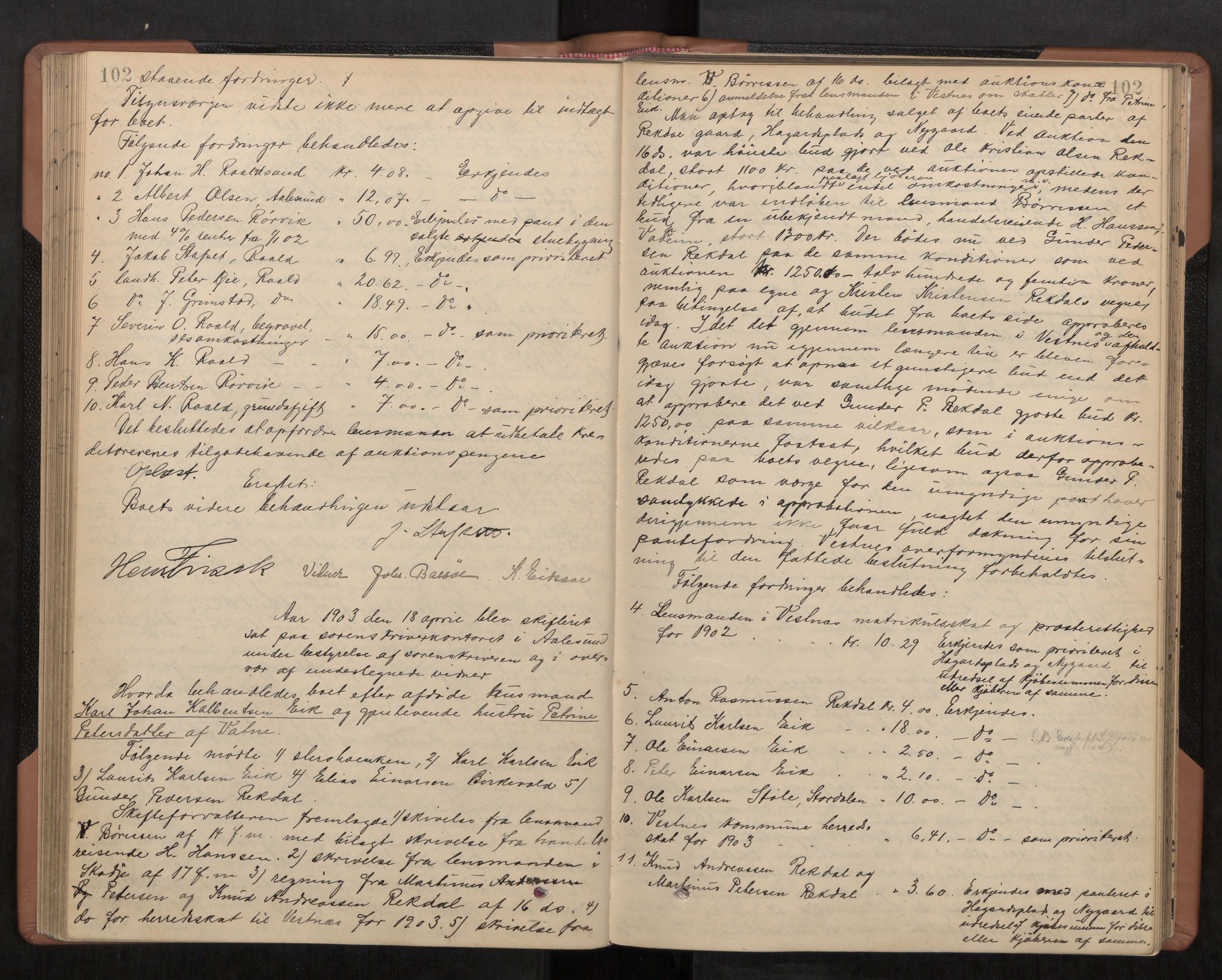 Nordre Sunnmøre sorenskriveri, AV/SAT-A-0006/1/3/3B/L0012: Skiftebehandlingsprotokoll 11, 1899-1906, p. 102