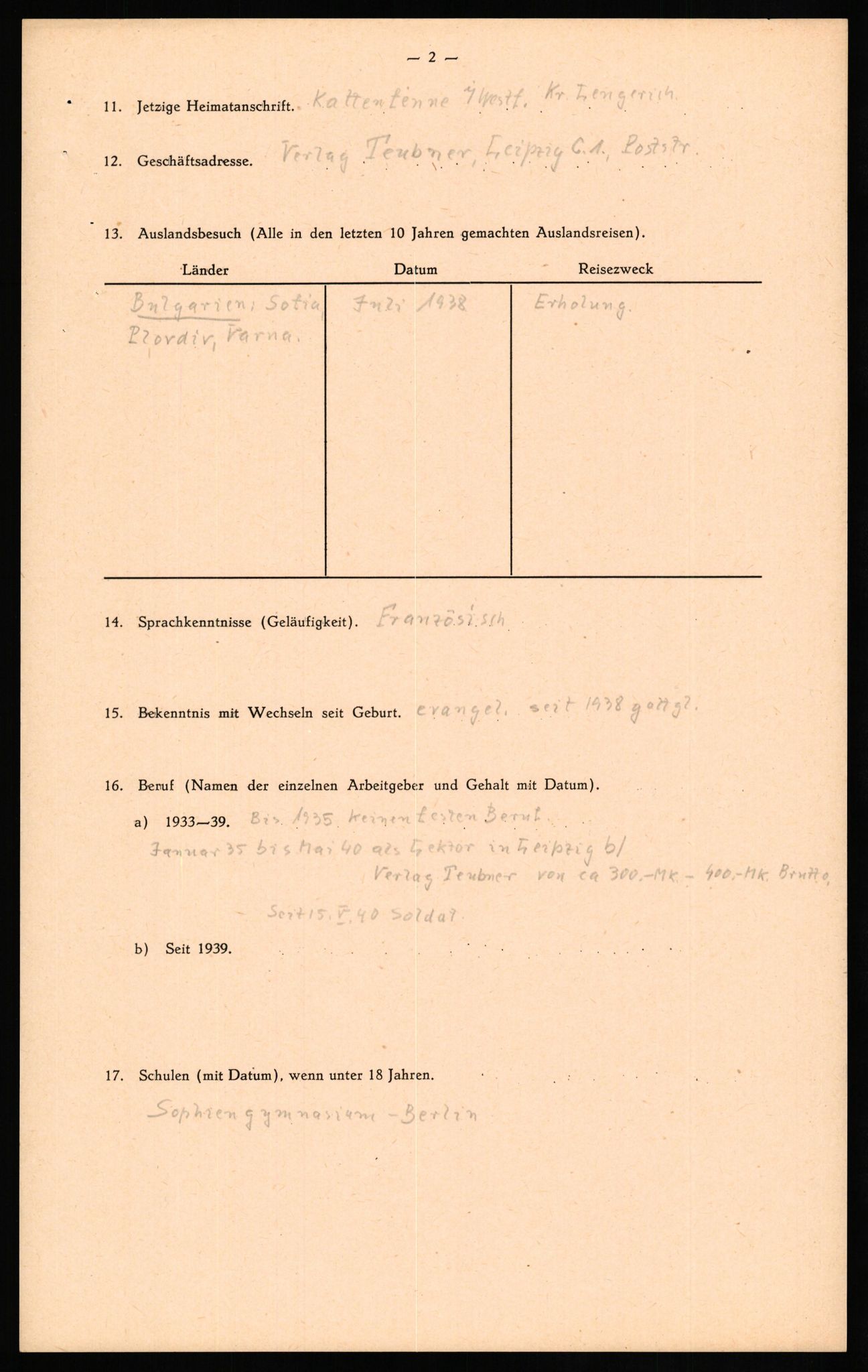 Forsvaret, Forsvarets overkommando II, AV/RA-RAFA-3915/D/Db/L0026: CI Questionaires. Tyske okkupasjonsstyrker i Norge. Tyskere., 1945-1946, p. 198