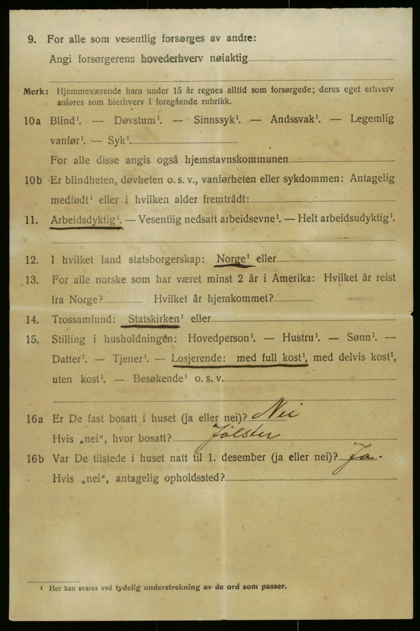 SAB, 1920 census for Innvik, 1920, p. 2172