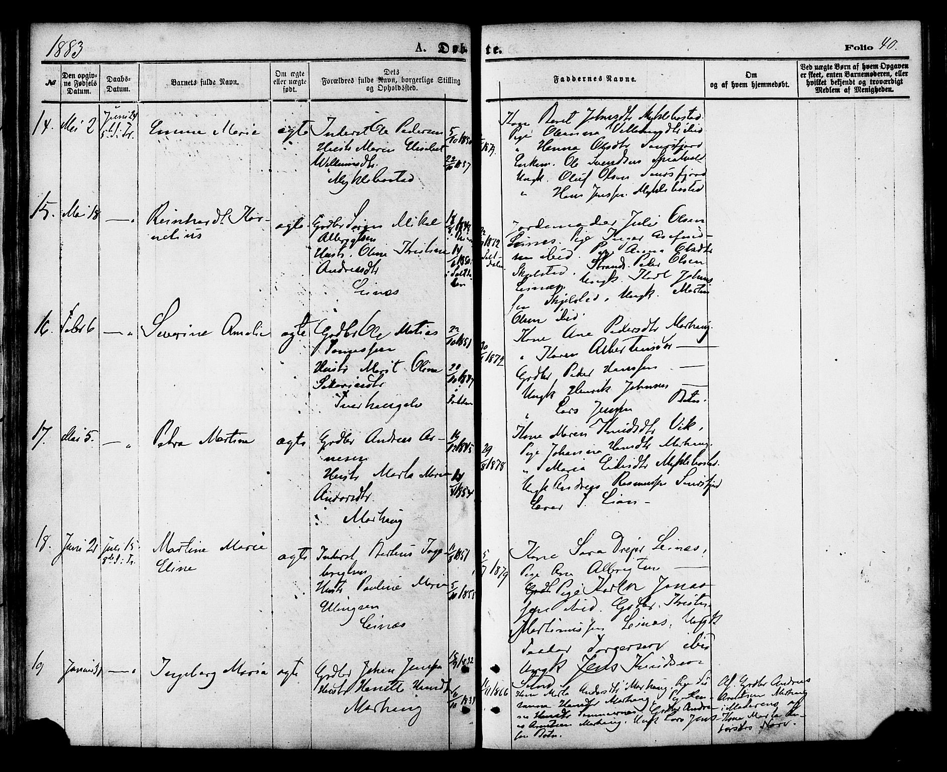 Ministerialprotokoller, klokkerbøker og fødselsregistre - Nordland, AV/SAT-A-1459/857/L0821: Parish register (official) no. 857A01, 1875-1889, p. 40