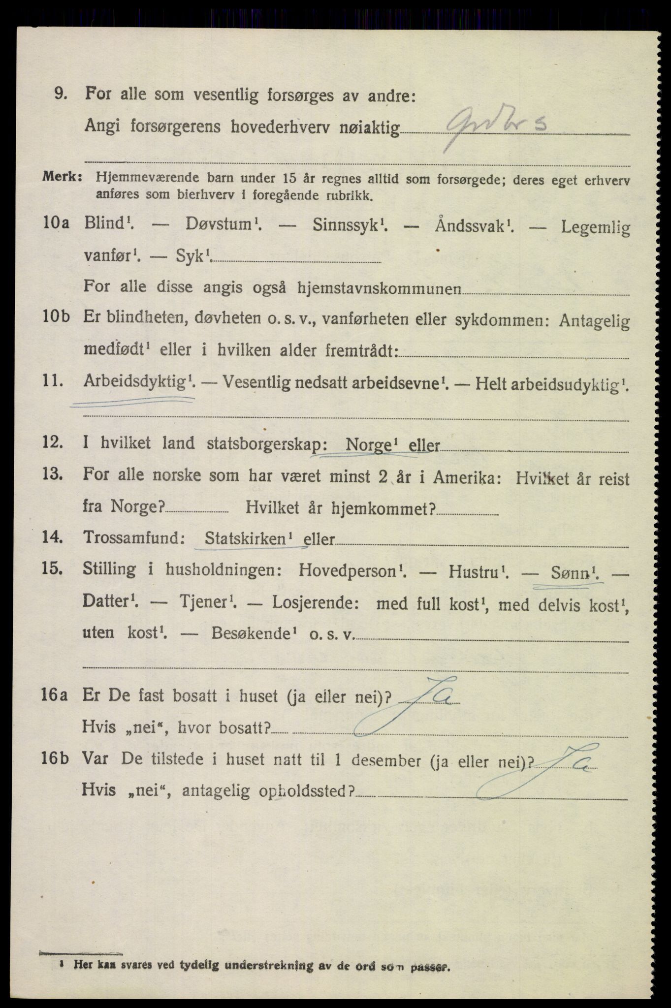 SAH, 1920 census for Vardal, 1920, p. 4566