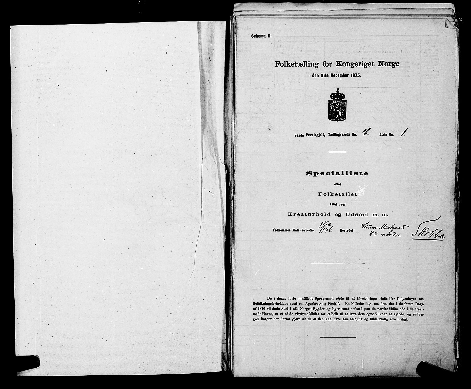 SAKO, 1875 census for 0822P Sauherad, 1875, p. 825